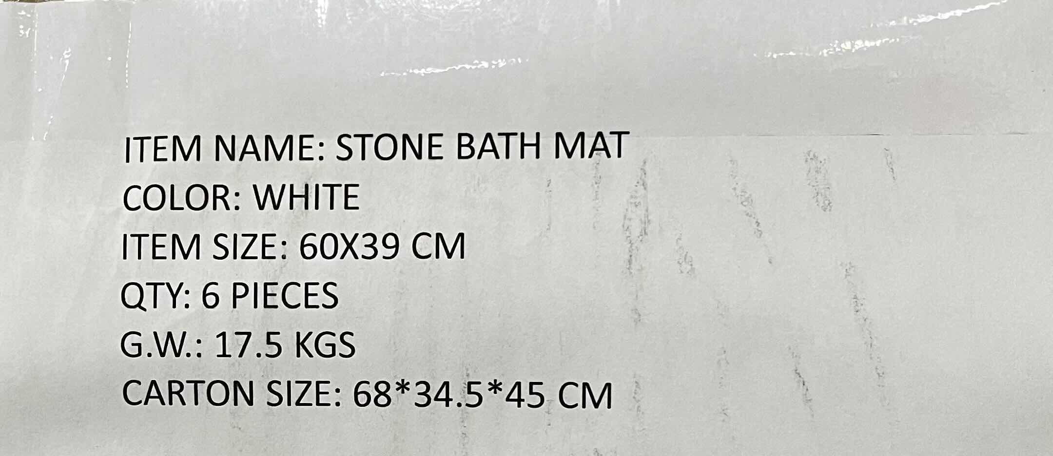Photo 1 of NEW CASE OF ADORA HOMES WHITE STONE BATH MAT (6PCS PER CASE)