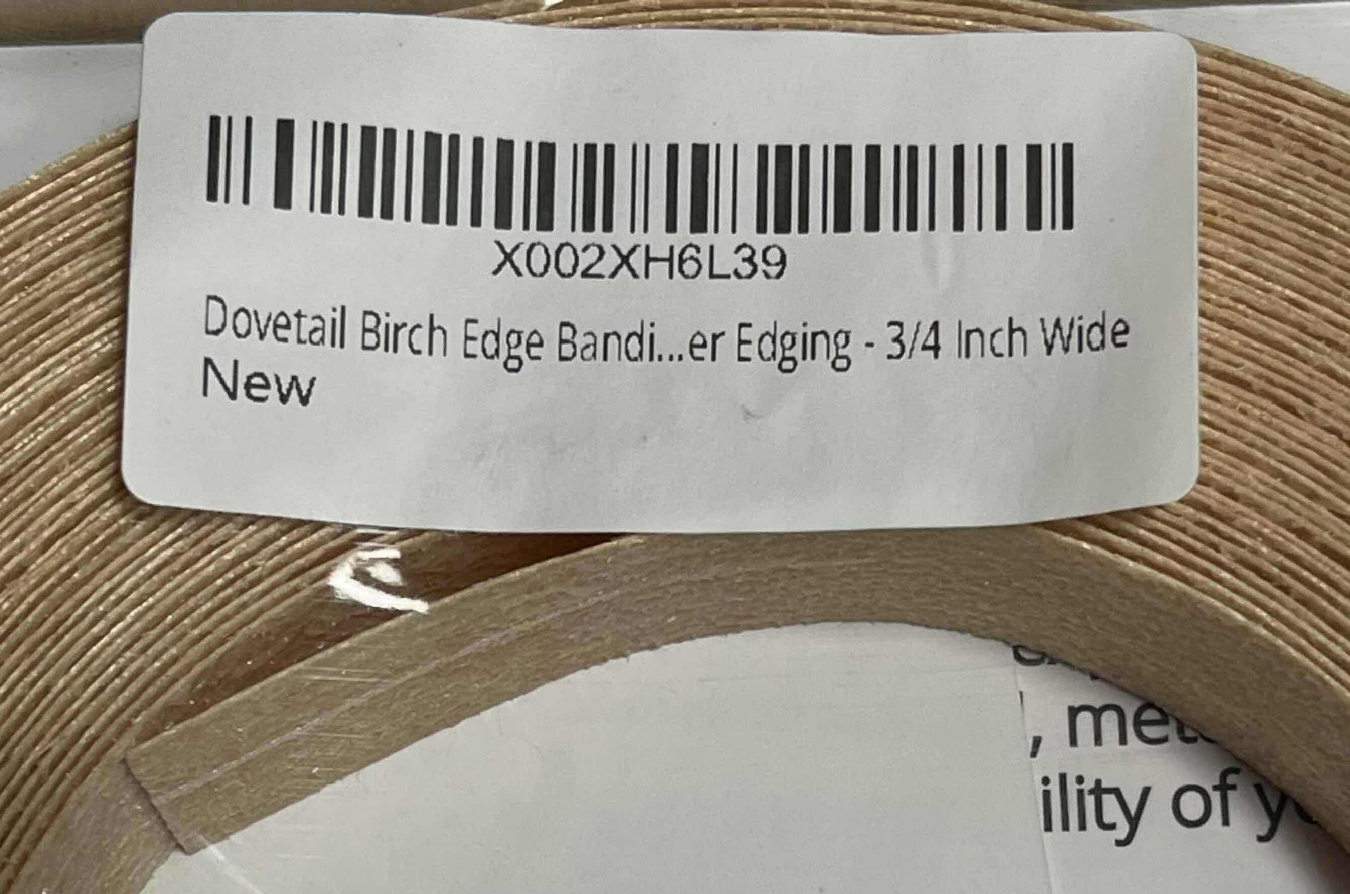 Photo 1 of NEW CASE OF DOVETAIL BIRCH WOOD VENEER IRON ON BANDING TAPE ROLLS 0.75” X 50’ (60 ROLLS PER CASE)