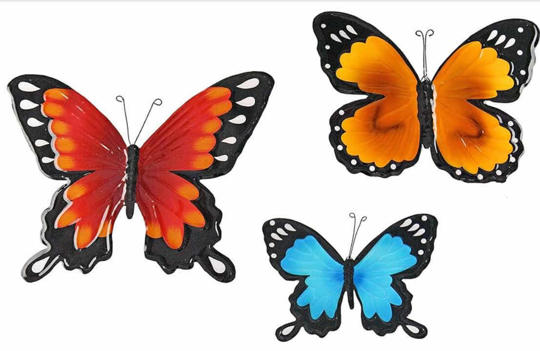 Photo 1 of NEW CASE OF COLORFUL METAL BUTTERFLY WALL ART SET OF 3 (12 SETS PER CASE)