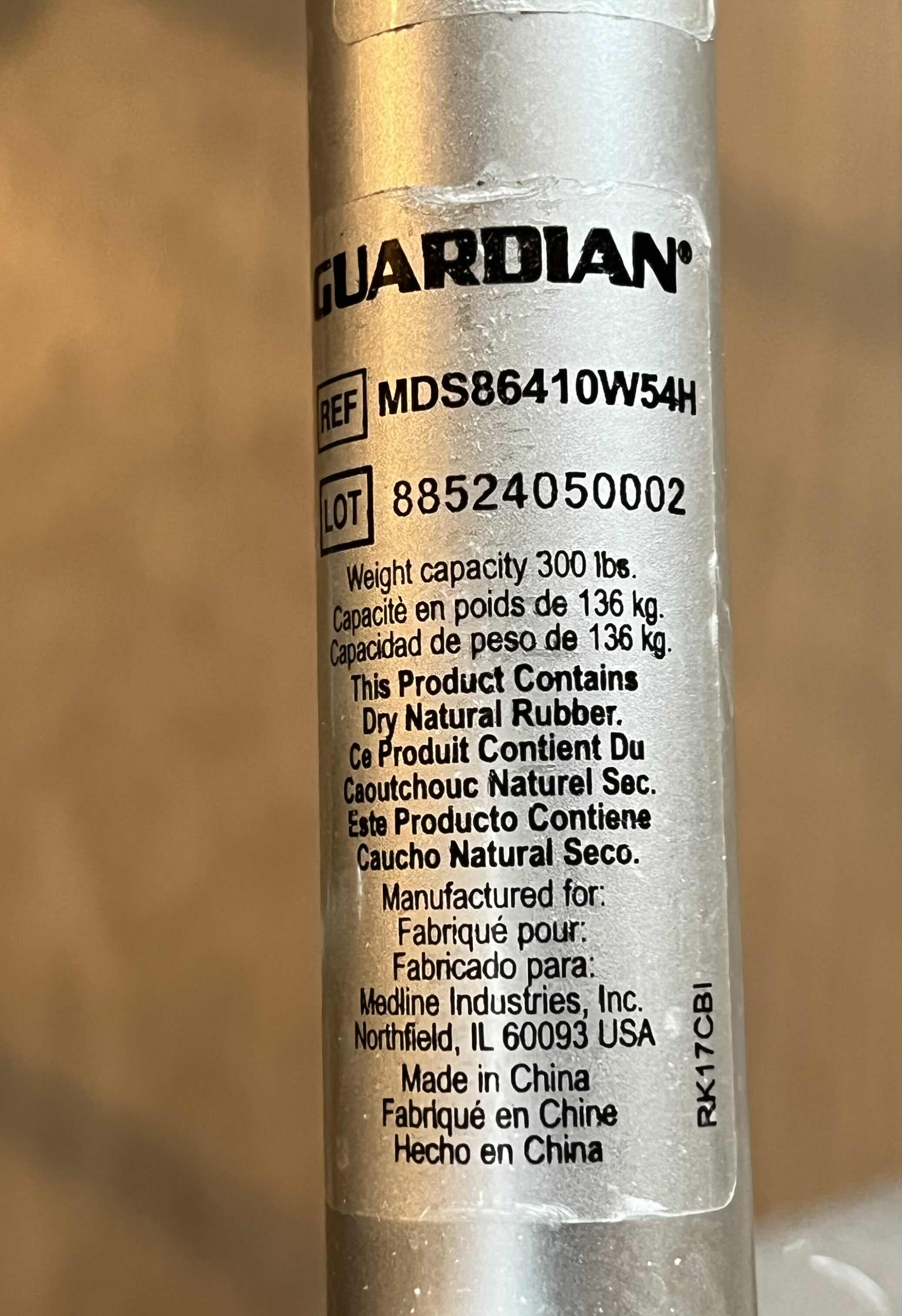 Photo 1 of GUARDIAN WALKER MDS86410W54H W FRONT STORAGE CADDY RK17CBI W SHOWER WALKER