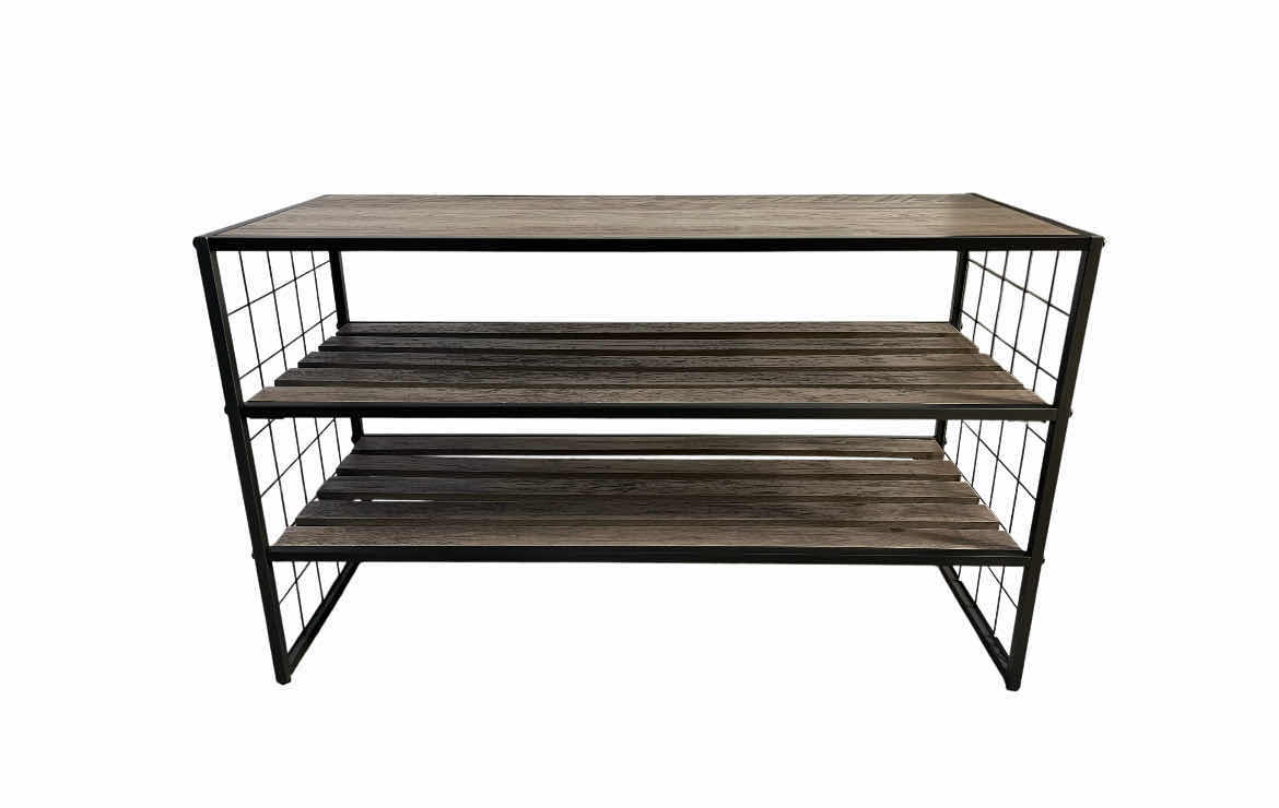 Photo 1 of GRAY WASH WOOD FINISH 3 TIER SHOE RACK 30” X 12” H18.25”