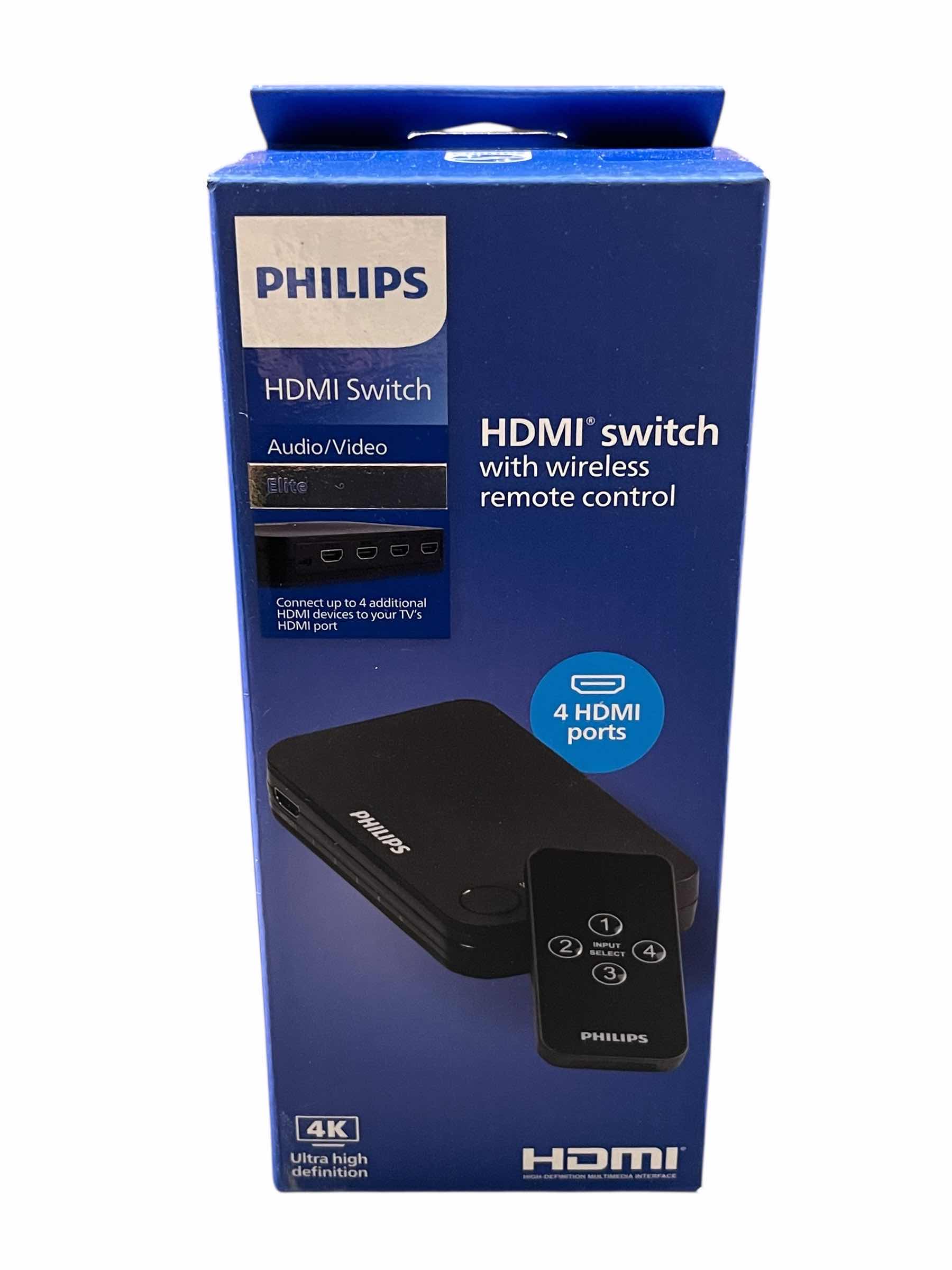Photo 1 of PHILIPS ELITE 4K HDMI SWITCH W WIRELESS REMOTE