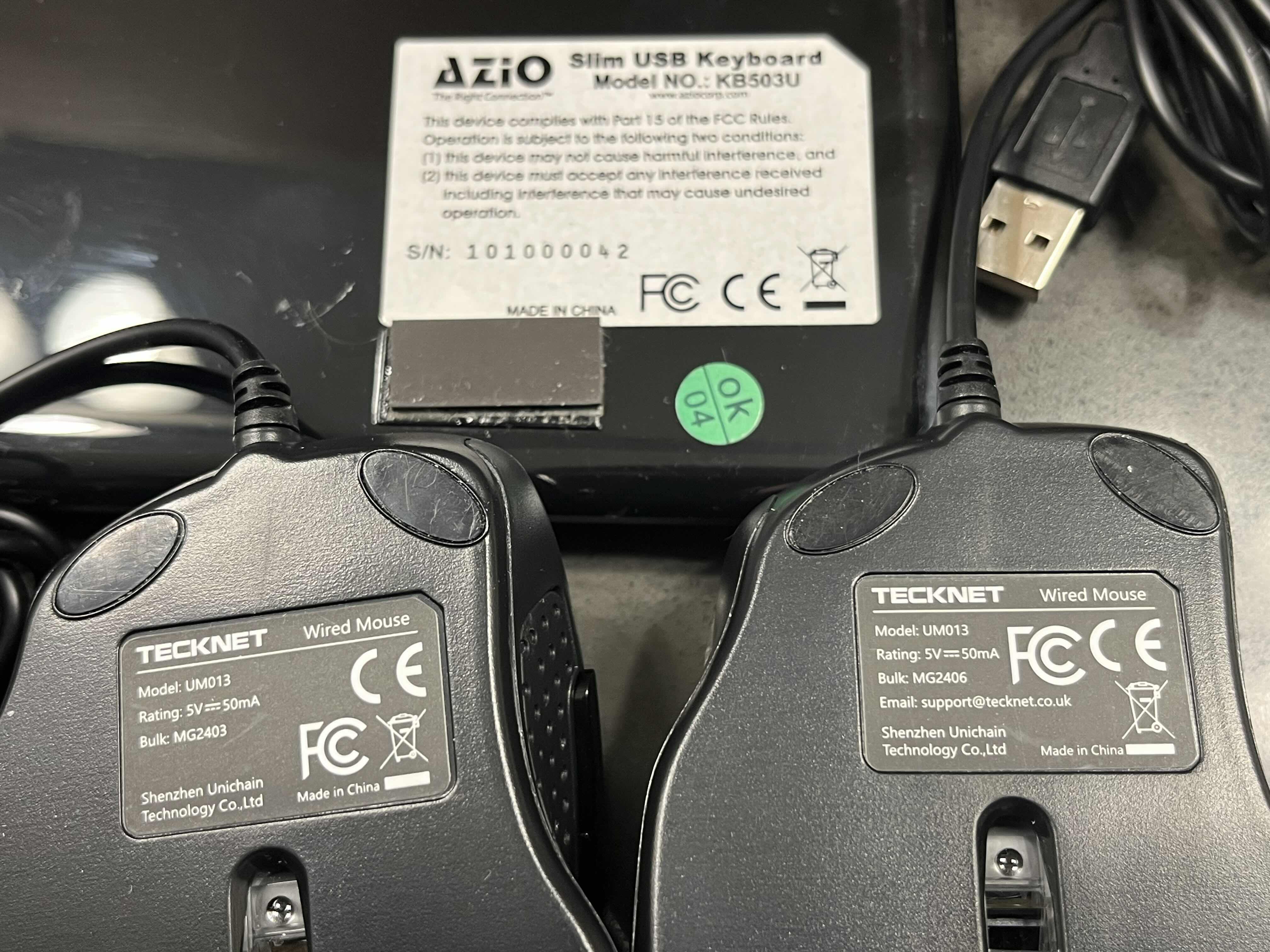 Photo 1 of AZIO CORDED KEYBOARD W TECHNET CORDED MOUSES