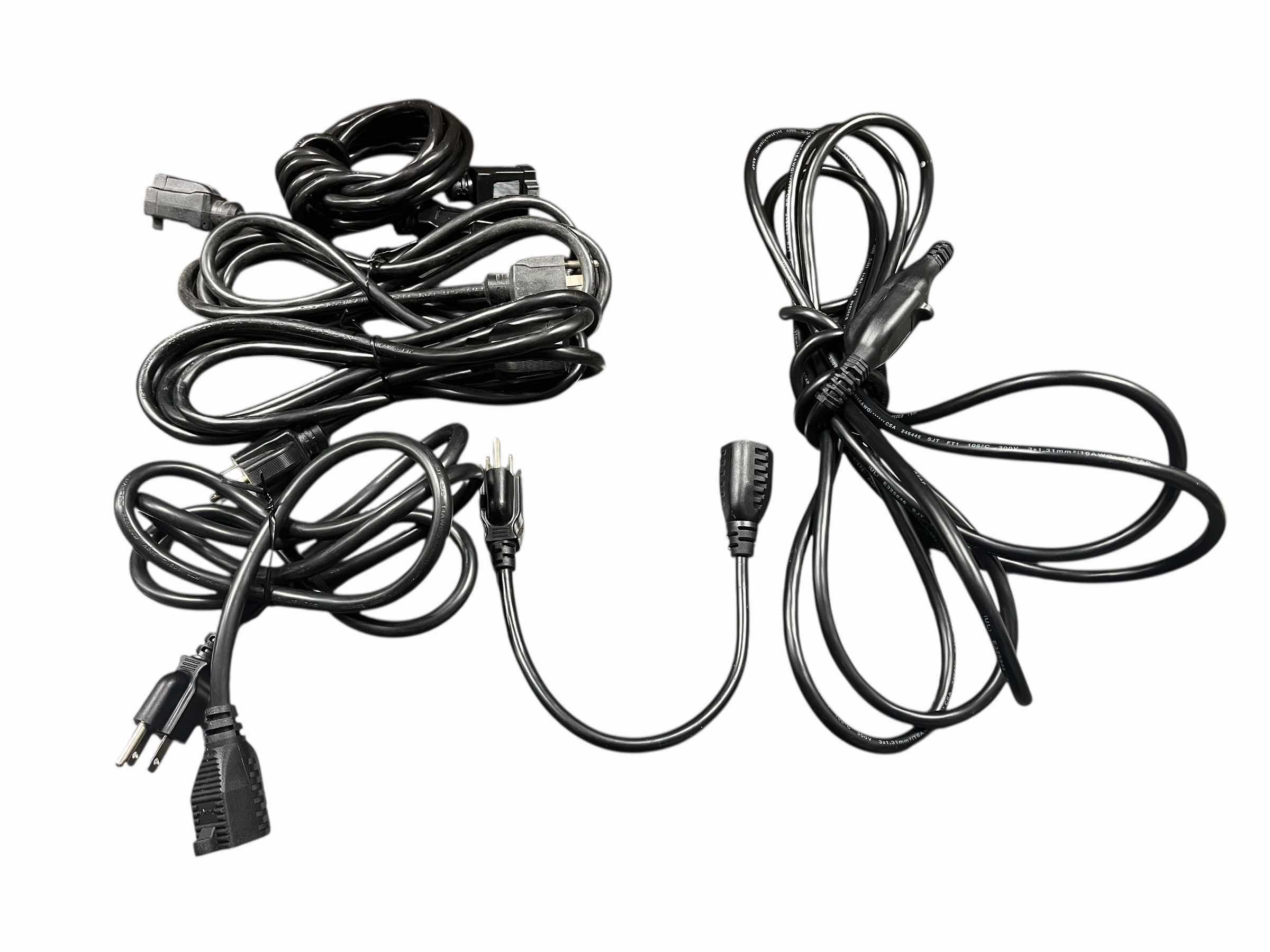 Photo 1 of BLACK EXTENSION CORDS 1’, 2’, 12’ (6)