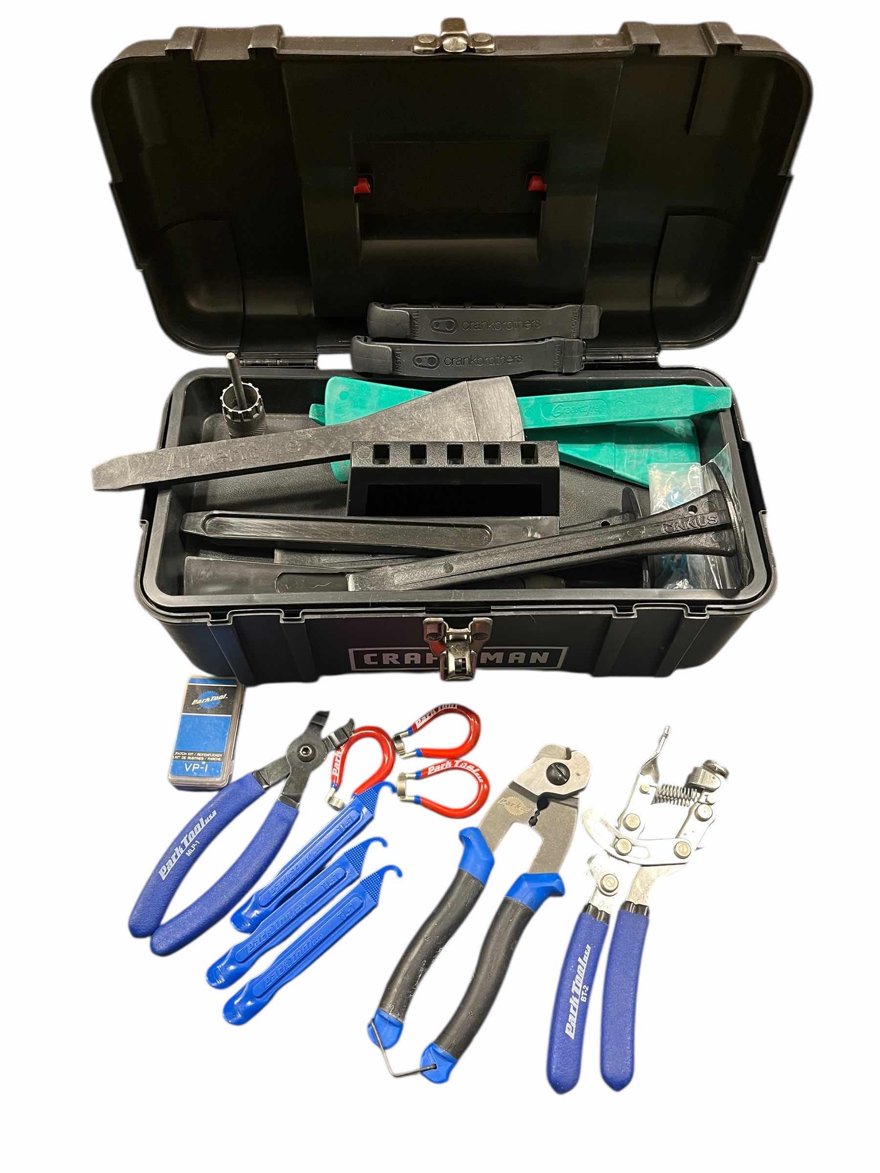 Photo 1 of PARKTOOL TOOL SET & VARIOUS BICYCLE TOOLS W CRAFTSMAN TOOL BOX