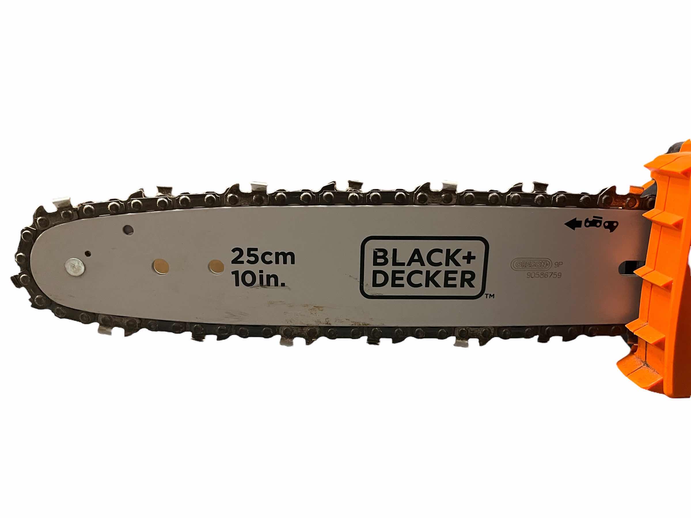 Photo 1 of BLACK & DECKER 10” 20VOLT MAX ELECTRIC CHAINSAW W 20VOLT BATTERY LCS1020