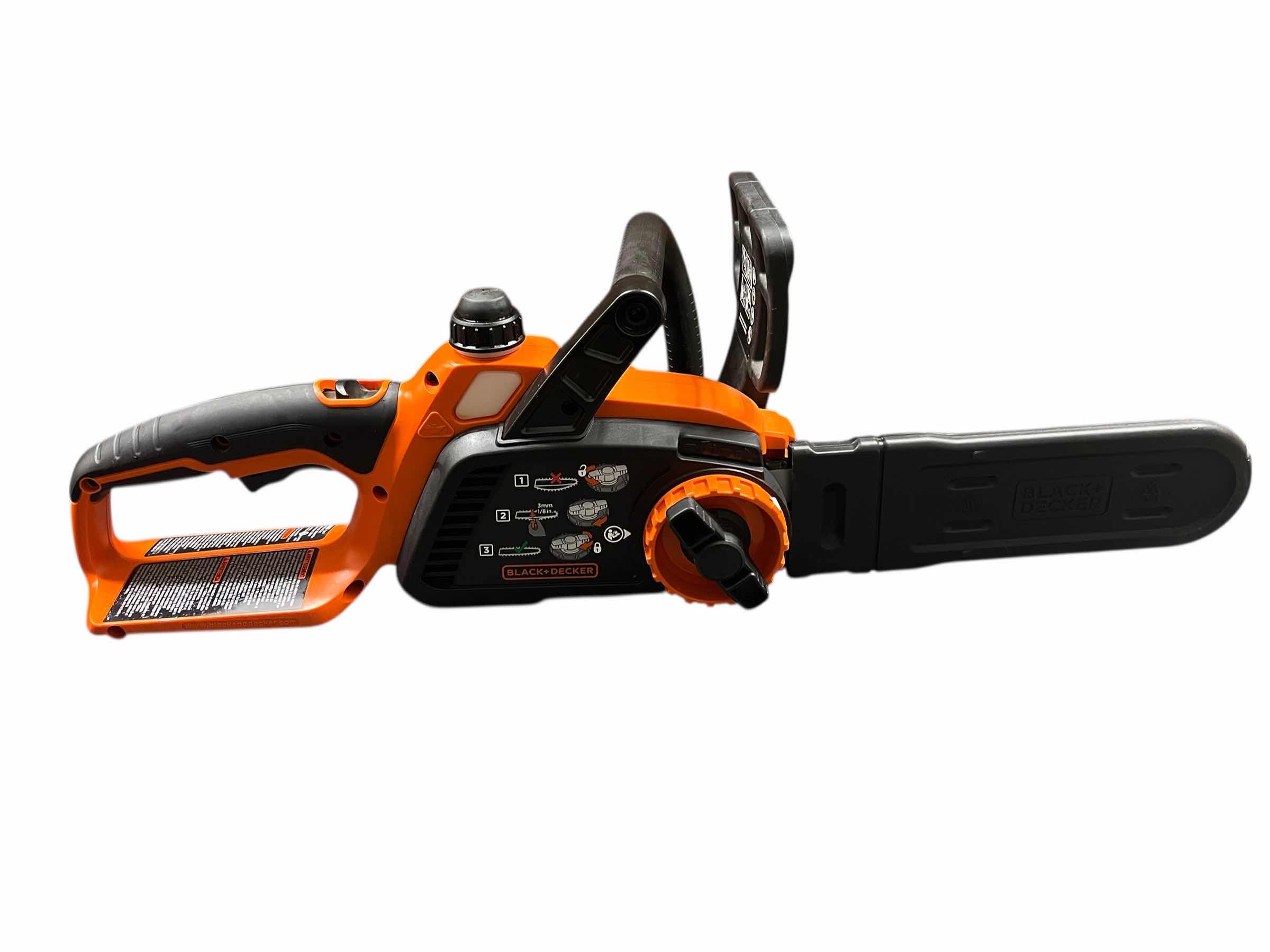 Photo 1 of BLACK & DECKER 10” 20VOLT MAX ELECTRIC CHAINSAW W 20VOLT BATTERY LCS1020