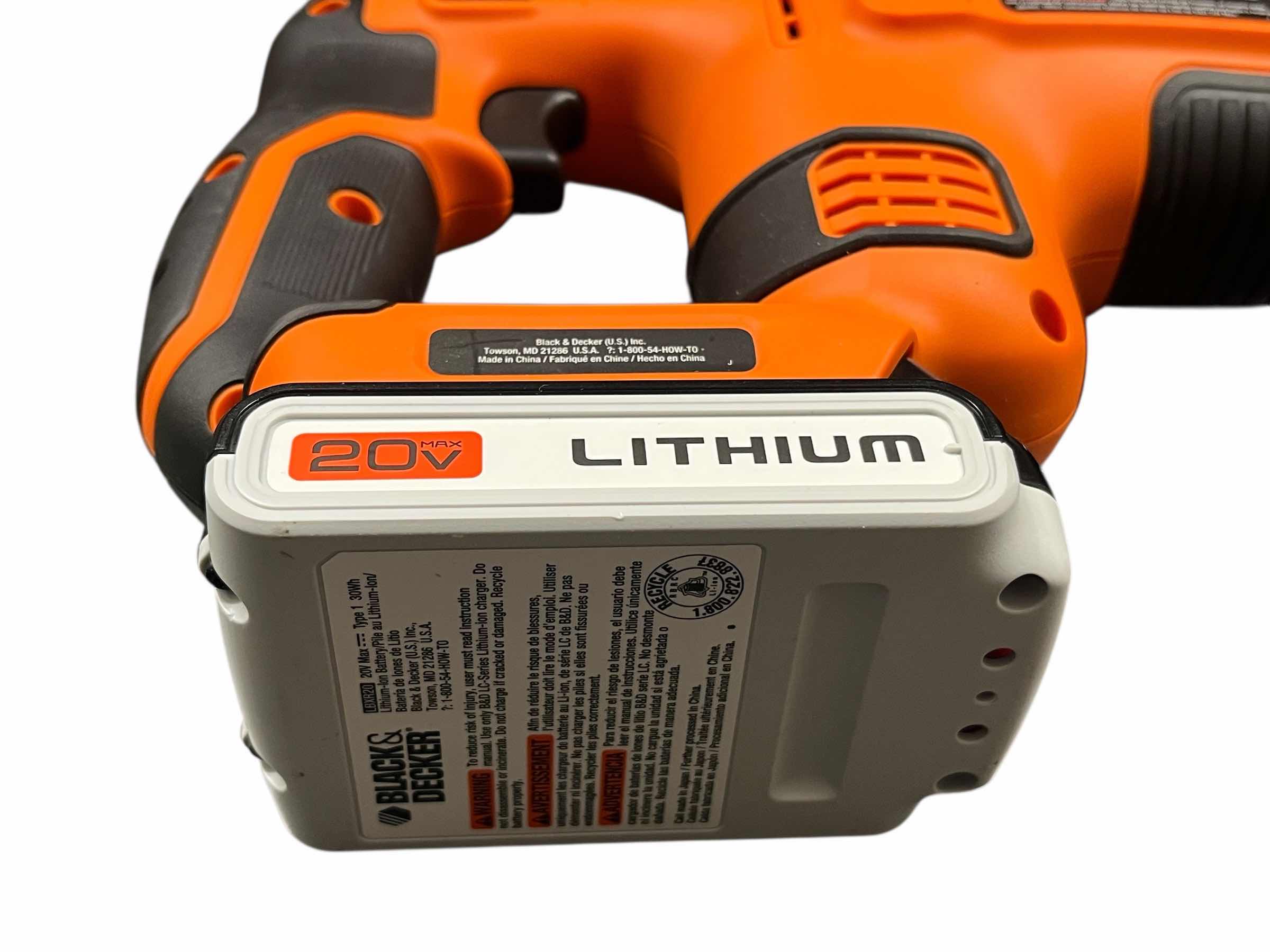 Photo 1 of BLACK & DECKER 20VOLT RECIPROCATING SAW BDCR20 W 20VOLT BATTERY