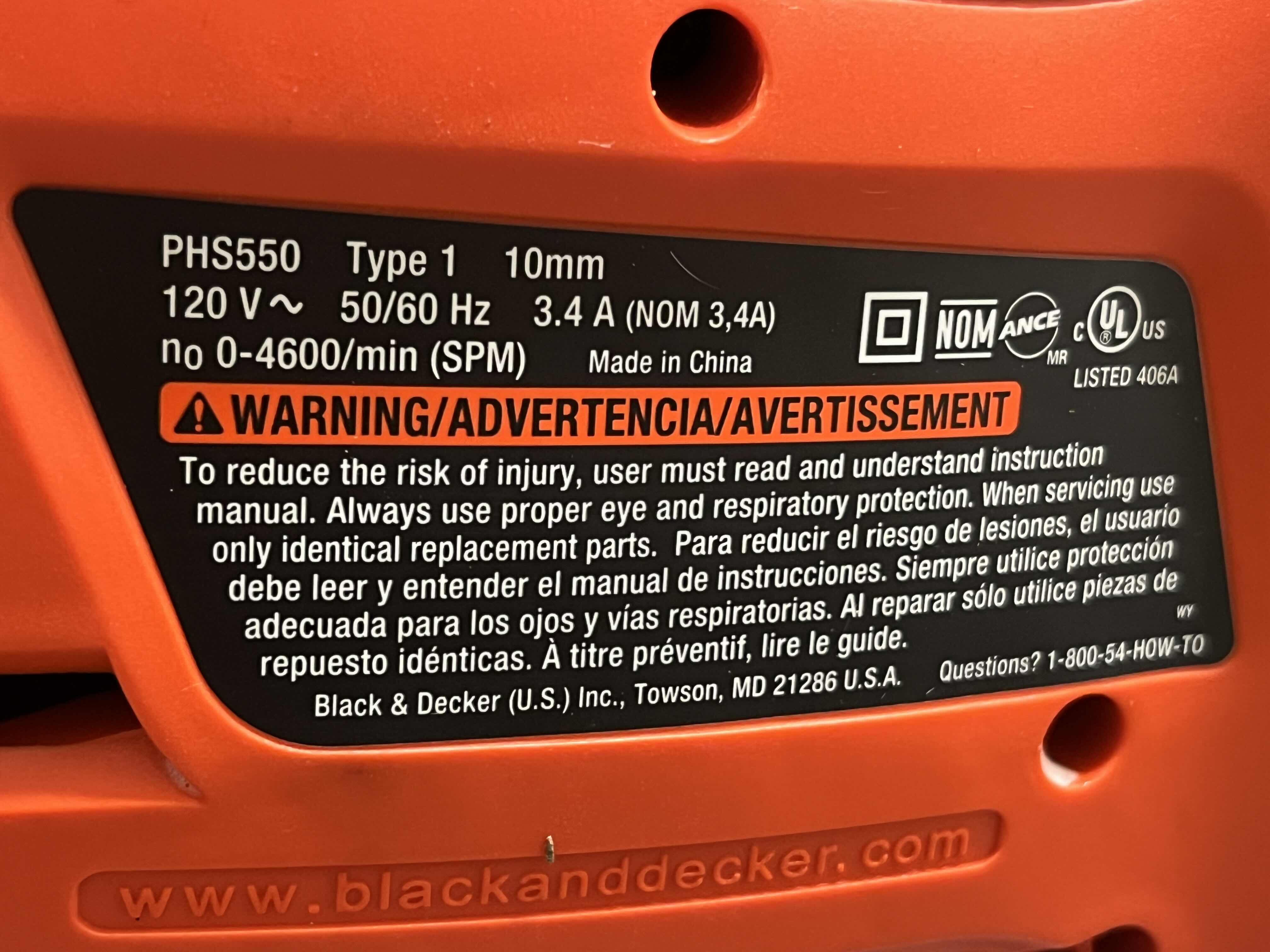 Photo 1 of BLACK & DECKER CORDED HAND SAW PHS550