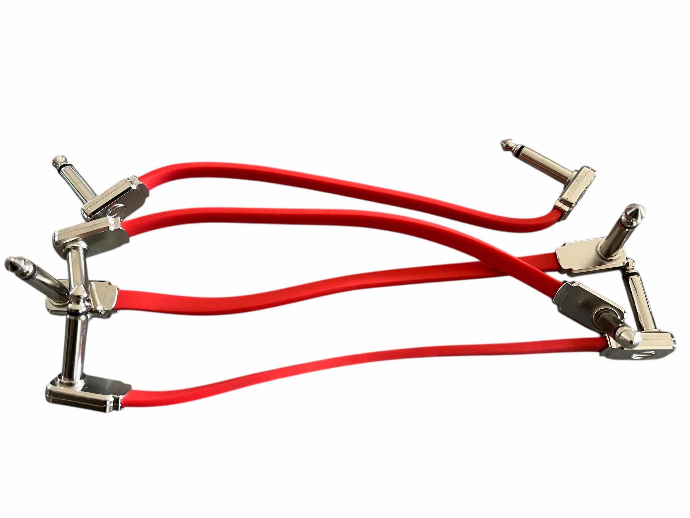 Photo 1 of ERNIE BALL RED RIGHT ANGLE FLAT RIBBON PATCH CABLES (3”, 6”, 12”, 24”) 23-PACK