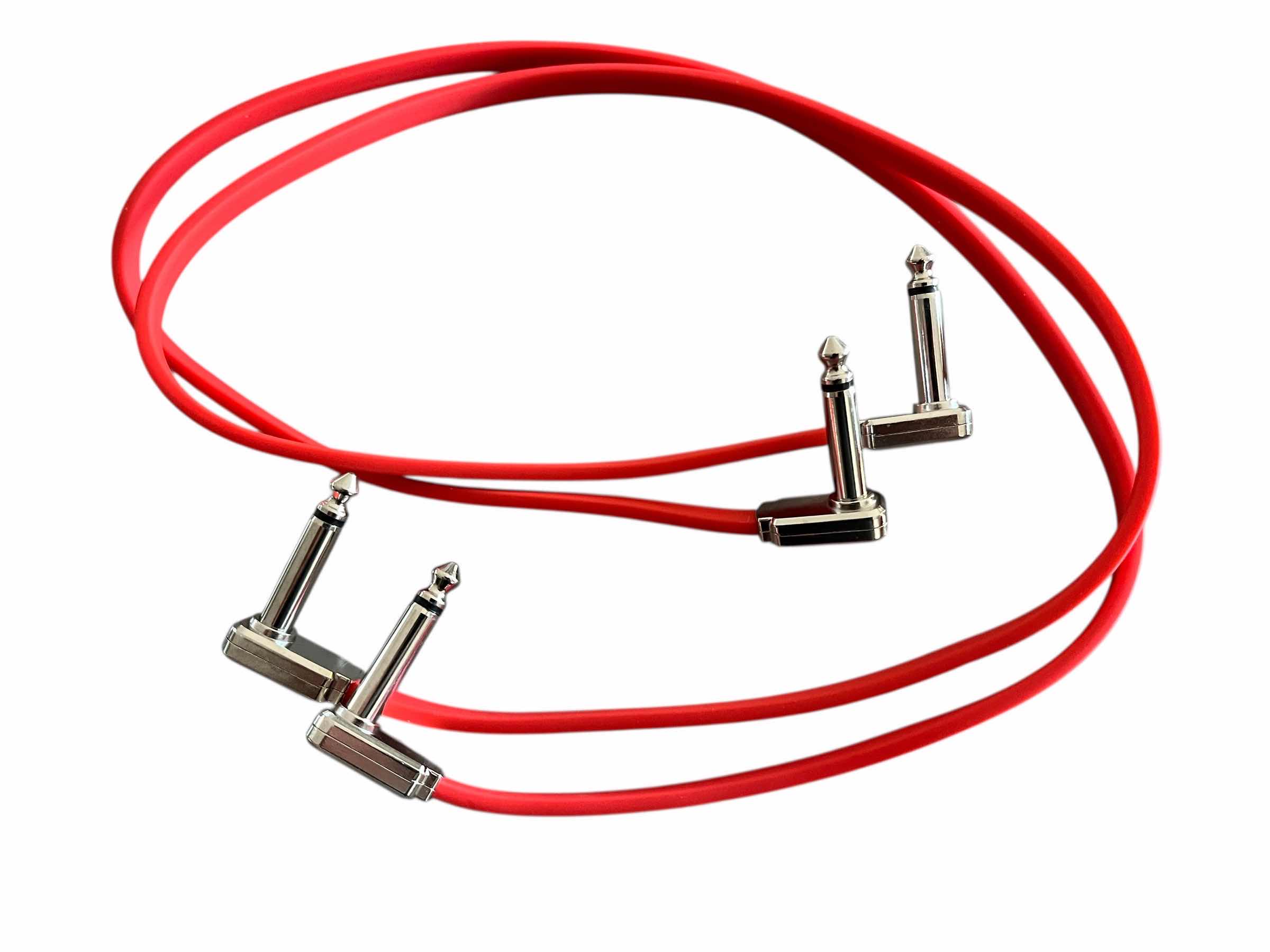 Photo 1 of ERNIE BALL RED RIGHT ANGLE FLAT RIBBON PATCH CABLES (3”, 6”, 12”, 24”) 23-PACK