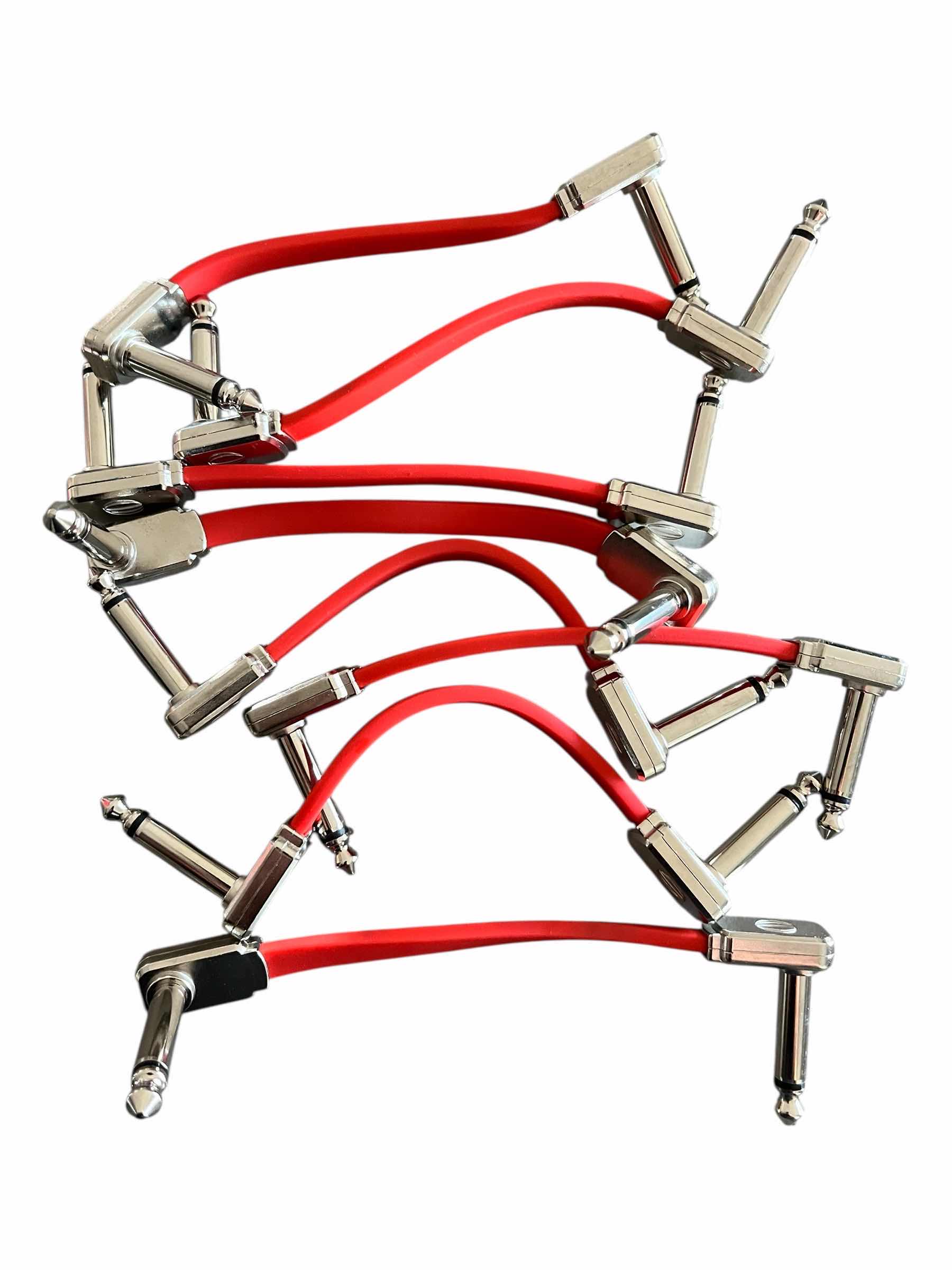 Photo 1 of ERNIE BALL RED RIGHT ANGLE FLAT RIBBON PATCH CABLES (3”, 6”, 12”, 24”) 23-PACK
