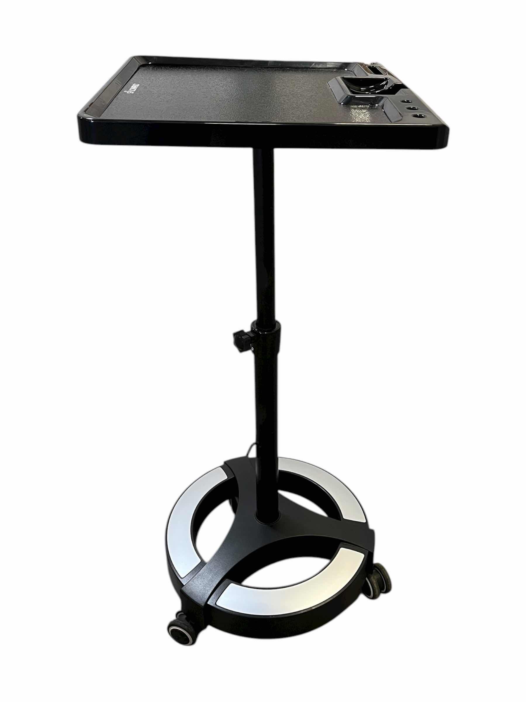 Photo 1 of SALONPRO BLACK ROLLING COLOR MIXING TOOL CADDY CART 16” X 16” H26”-40”