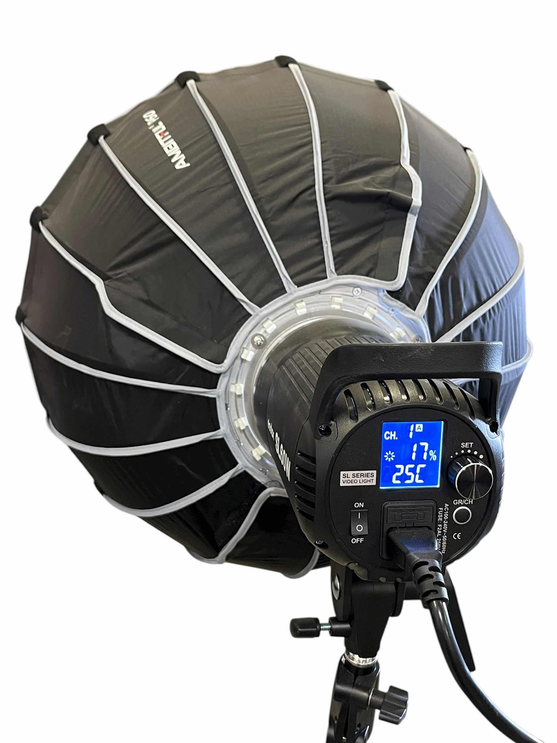 Photo 1 of GODOX SL60W AMBITFUL P60 WHITE LED PHOTOGRAPHY LIGHT W ADJUSTABLE STAND