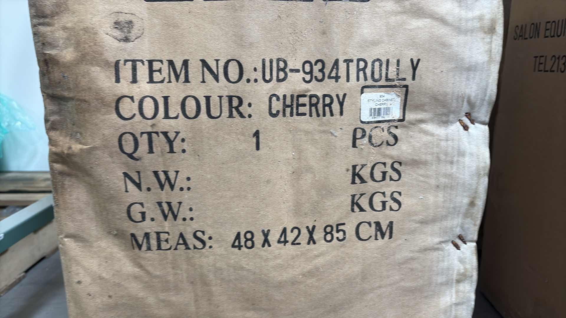 Photo 1 of SALON EQUIPMENT FACTORY CABINET CHERRY 14”X16”H33”