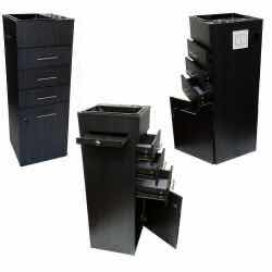Photo 1 of $399 SALON CABINET BLACK WITH SILVER FINISH 16”X16”H45”