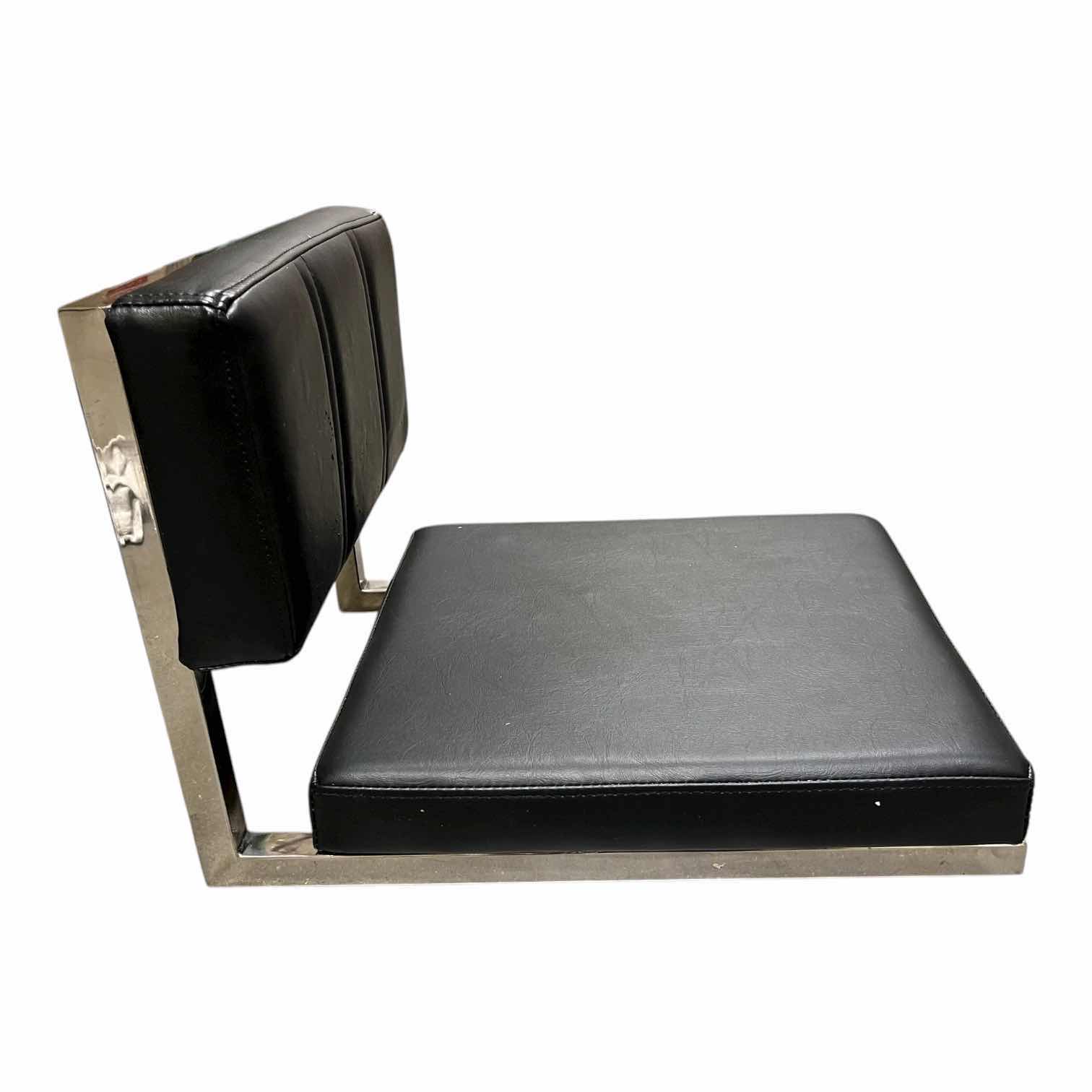 Photo 1 of $200.    SALON EQUIPMENT FACTORY BLACK LEATHER CHROME FRAME SALON CHAIR TOPS ONLY SET OF 4 (READ NOTES)