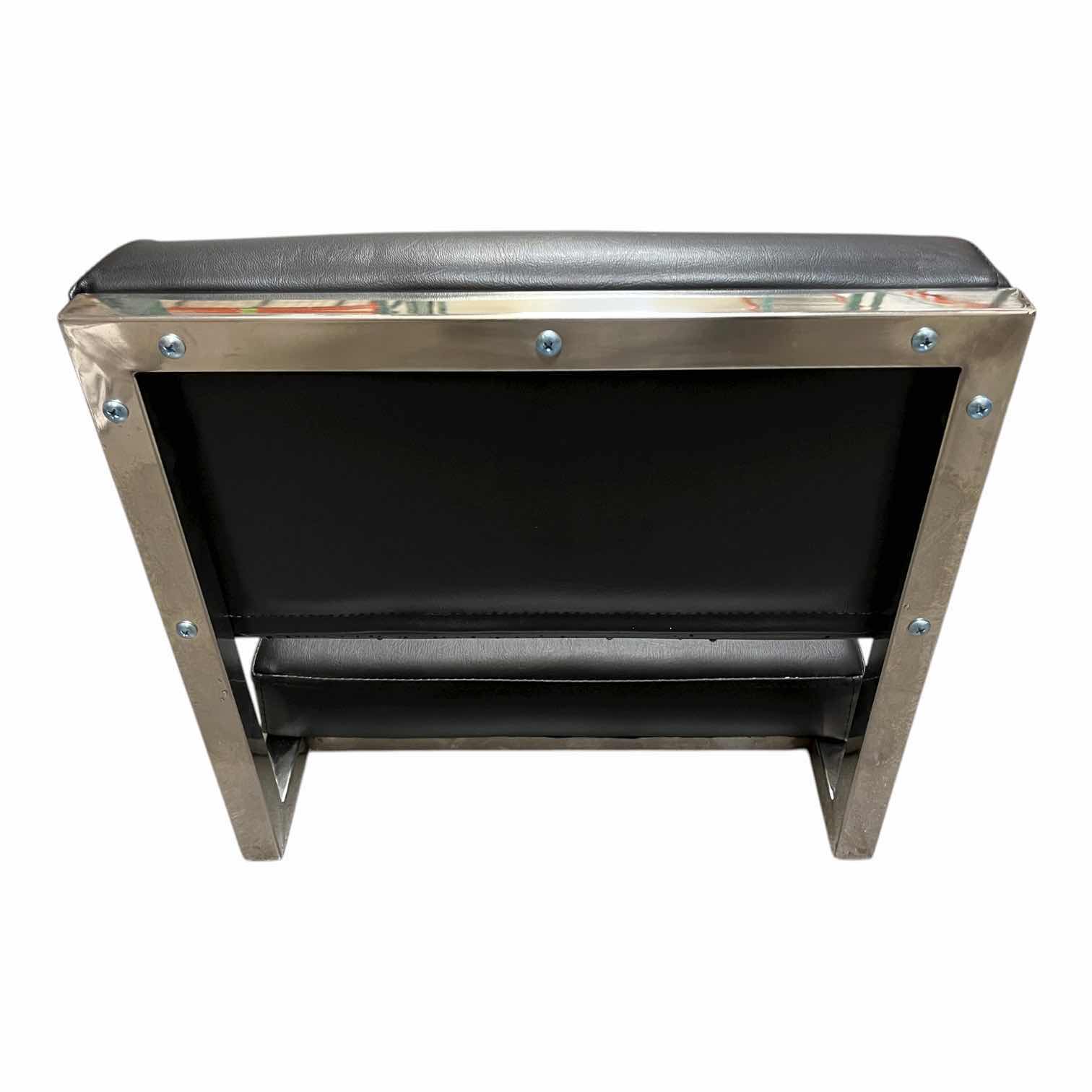 Photo 1 of $200.    SALON EQUIPMENT FACTORY BLACK LEATHER CHROME FRAME SALON CHAIR TOPS ONLY SET OF 4 (READ NOTES)