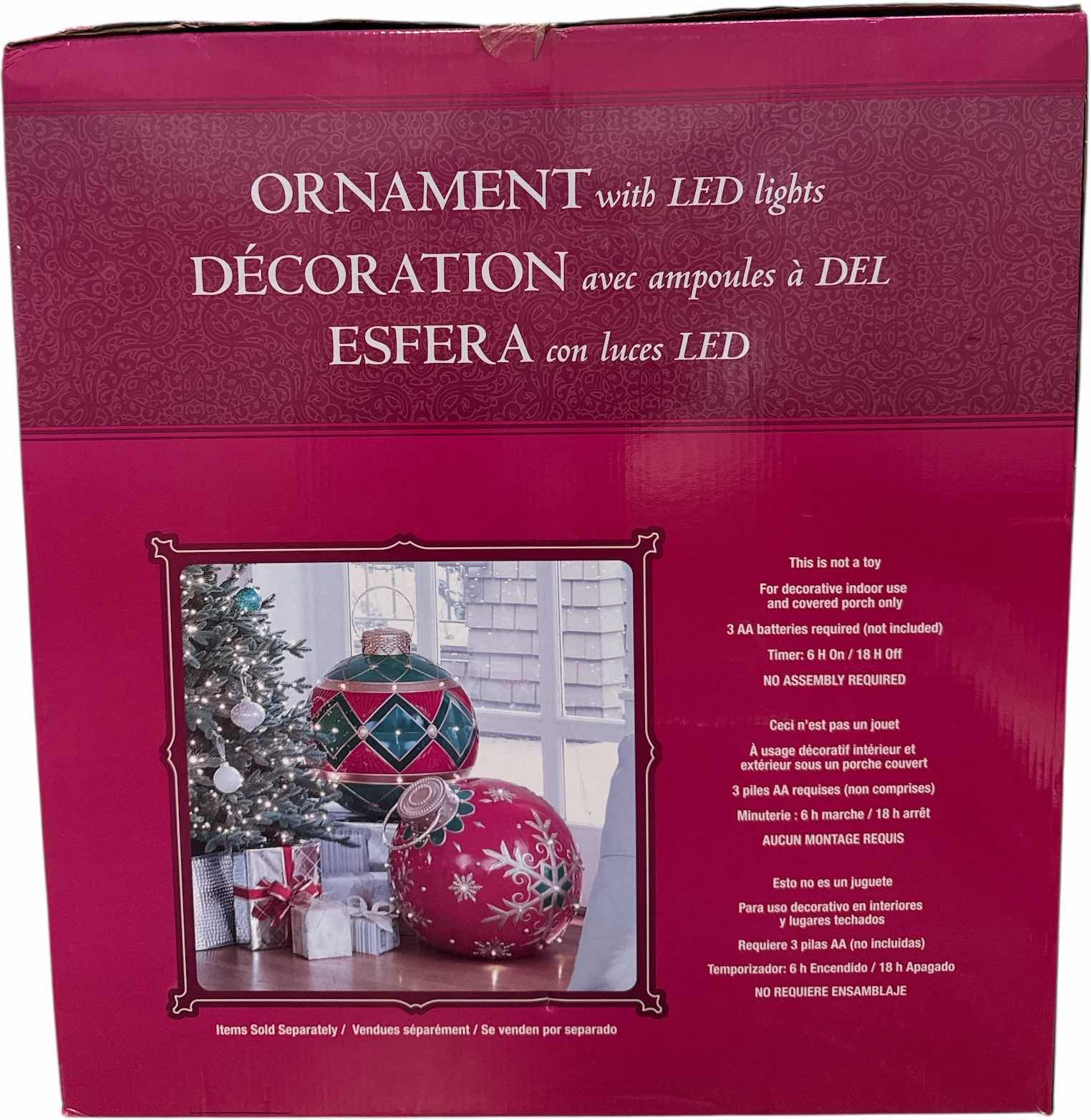 Photo 1 of $98 OVERSIZED ORNAMENT WITH LED LIGHTS 1487527 18” X 18” X H20”