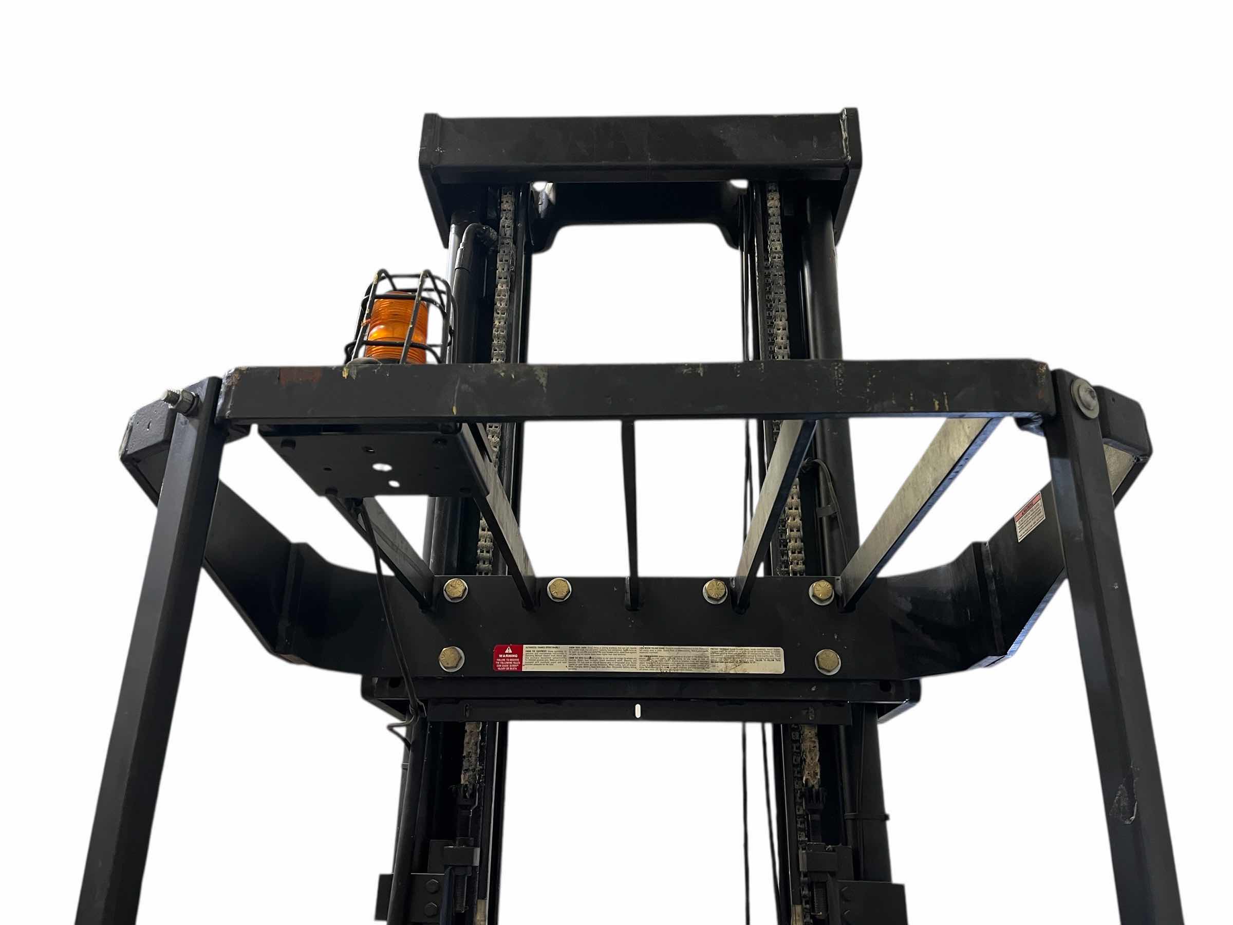 Photo 1 of HYSTER ELECTRIC STAND UP LIFT TRUCK FORKLIFT MODEL N40FR YR.2000 & EXIDE LOAD HOG FORKLIFT CHARGER MODEL LH1-12-850 (READ NOTES)