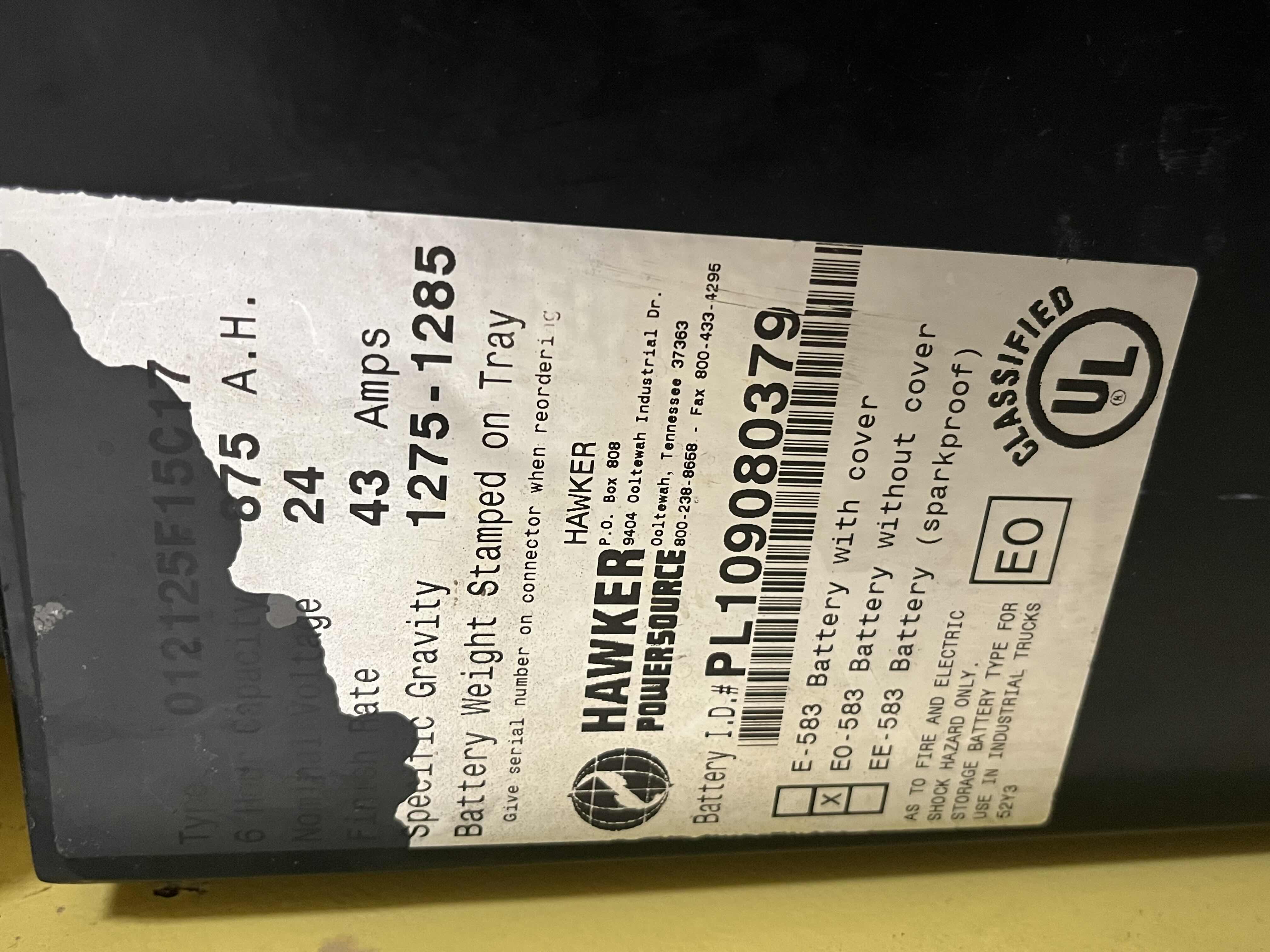 Photo 1 of HYSTER ELECTRIC STAND UP LIFT TRUCK FORKLIFT MODEL N40FR YR.2000 & EXIDE LOAD HOG FORKLIFT CHARGER MODEL LH1-12-850 (READ NOTES)