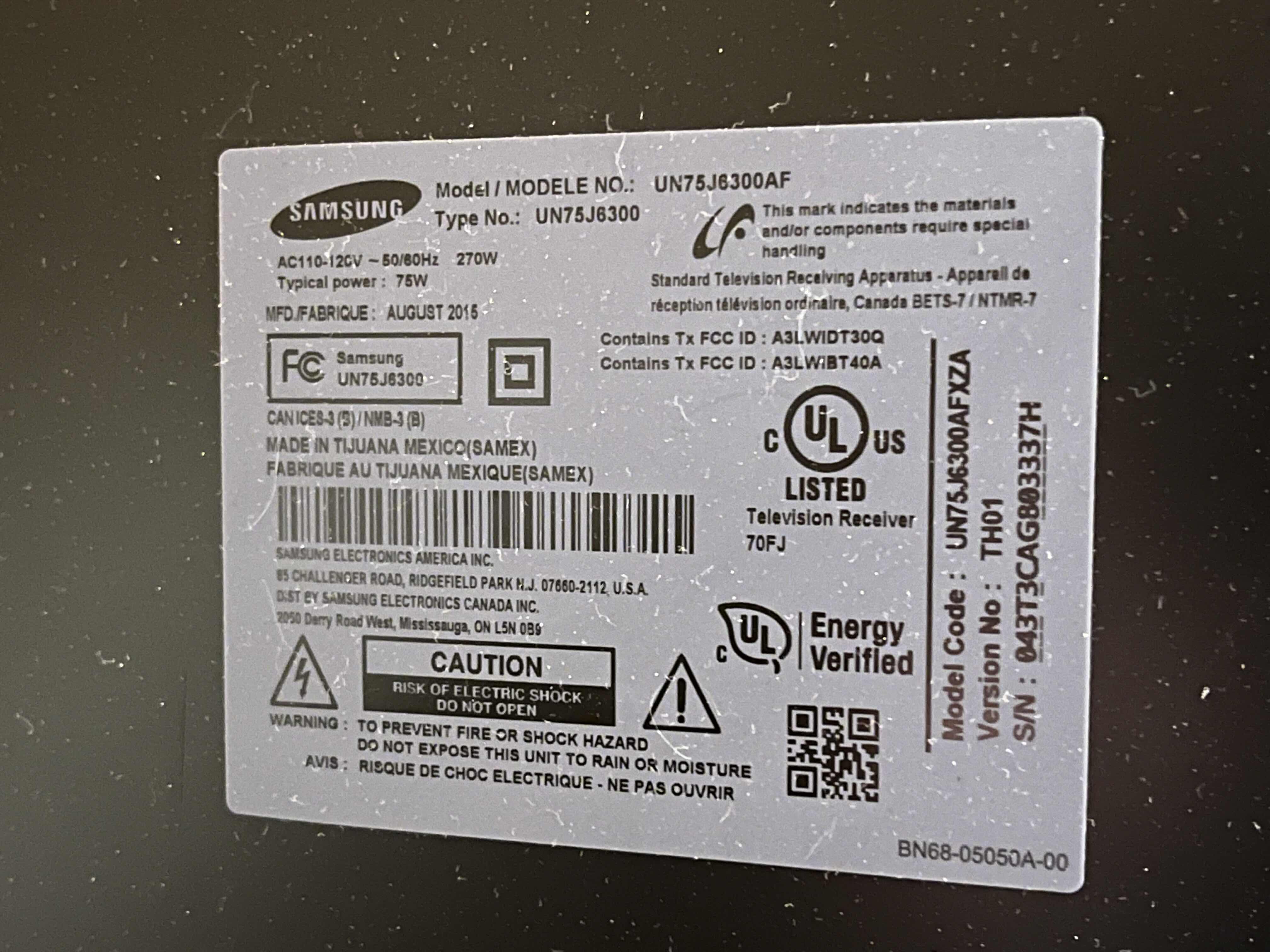 Photo 1 of $600.    SAMSUNG 75” SMART TV UN75J6300AF