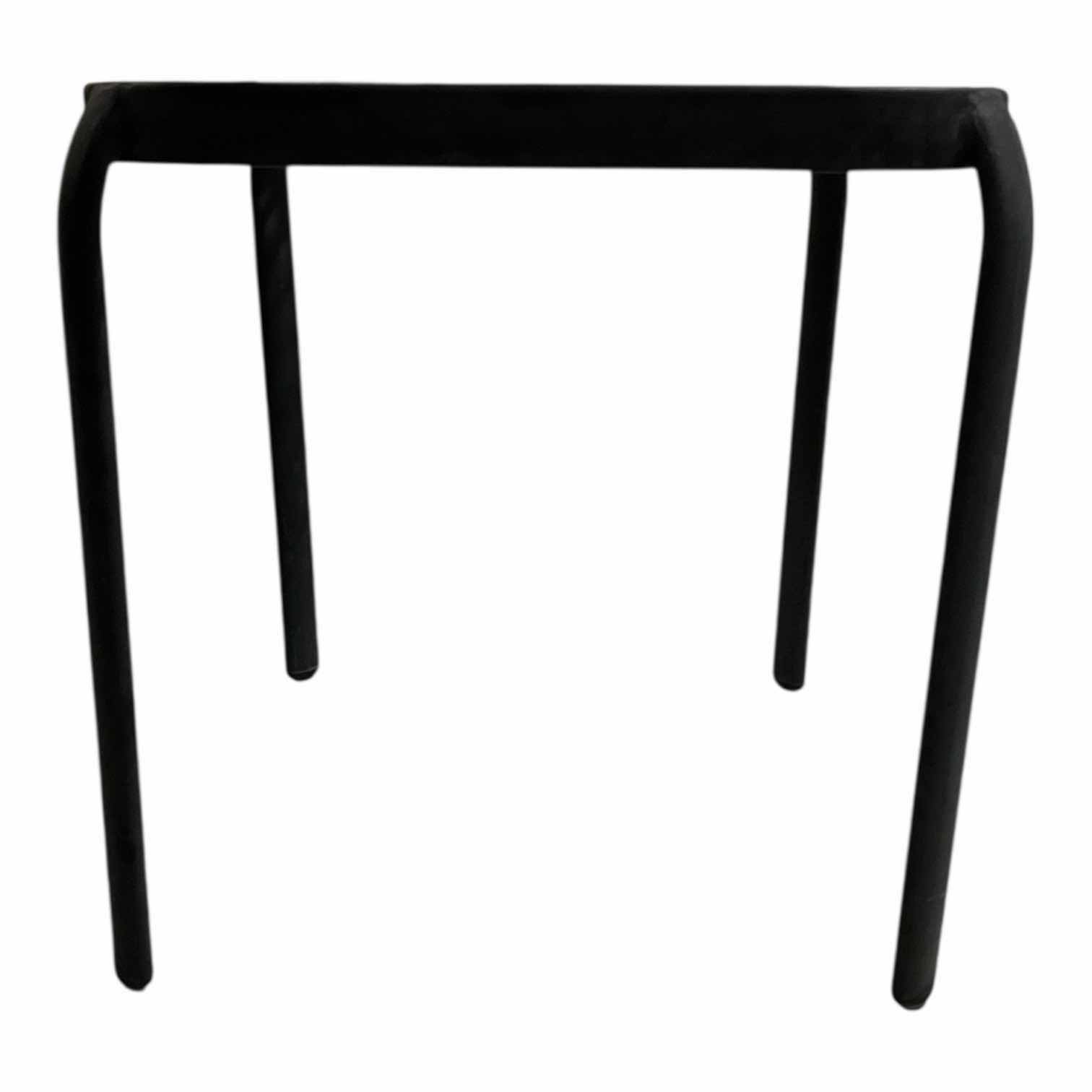 Photo 1 of $29.  BEVELED GLASS TOP BLACK METAL FRAME PATIO SIDE TABLE 16” X 16” H17”