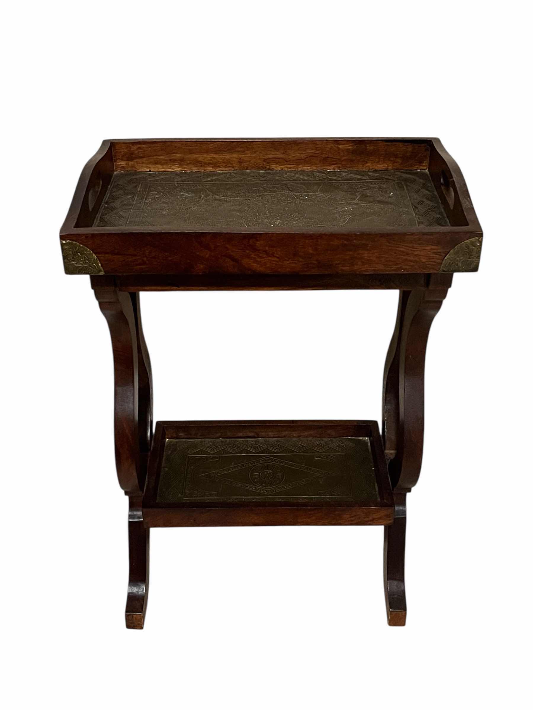 Photo 1 of PIER ONE IMPORTS SARI TRAY END TABLE 18” X 12” H26”