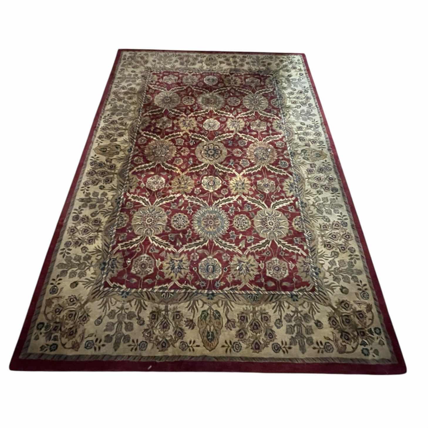 Photo 1 of HANDMADE WOOL FLORAL AREA RUG 138” X 98”