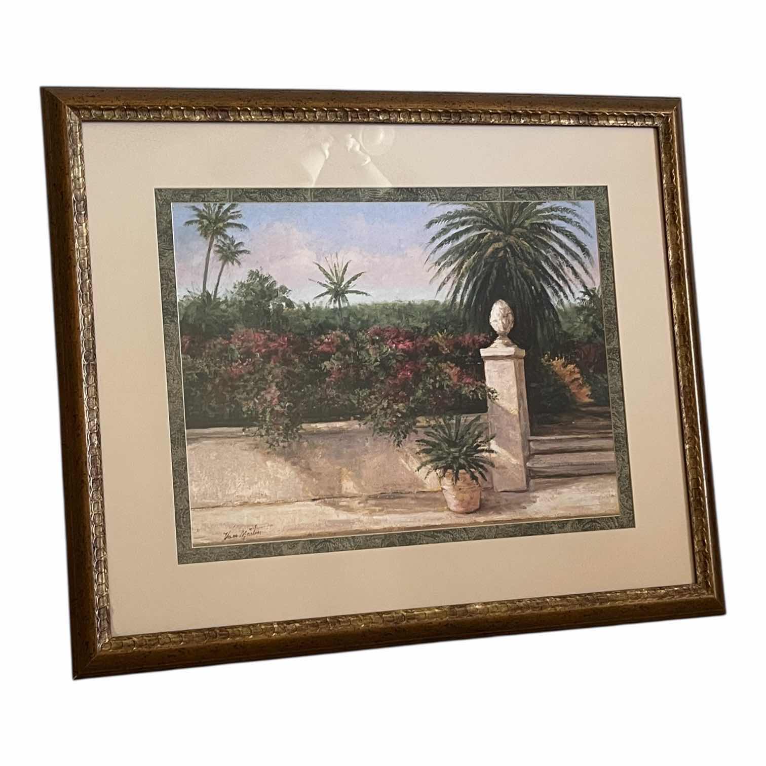 Photo 1 of PARAGON PALM GATE II BY VAN MARTIN FRAMED ARTWORK 26” X 32”