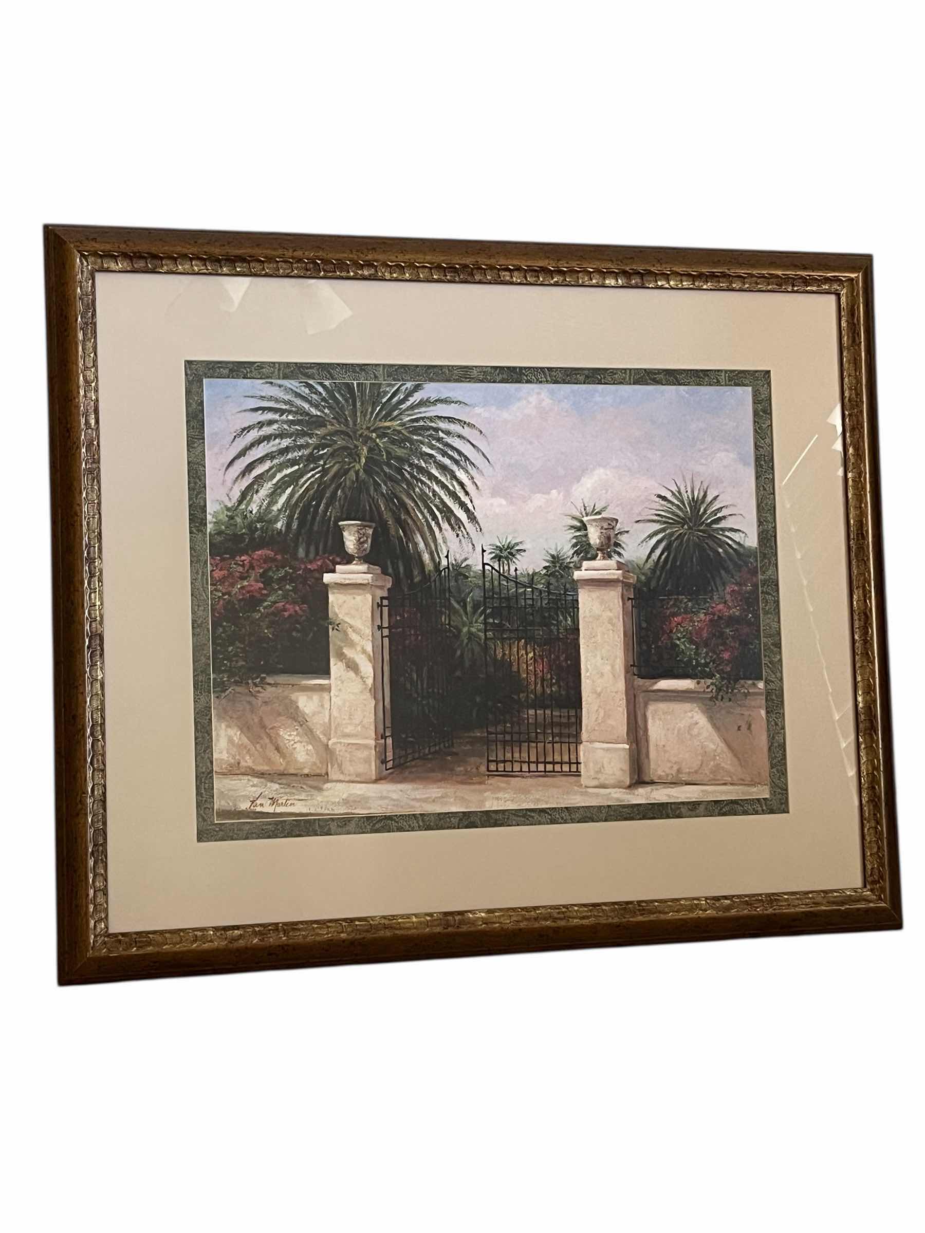 Photo 1 of PARAGON PALM GATE I BY VAN MARTIN FRAMED ARTWORK 26” X 32”