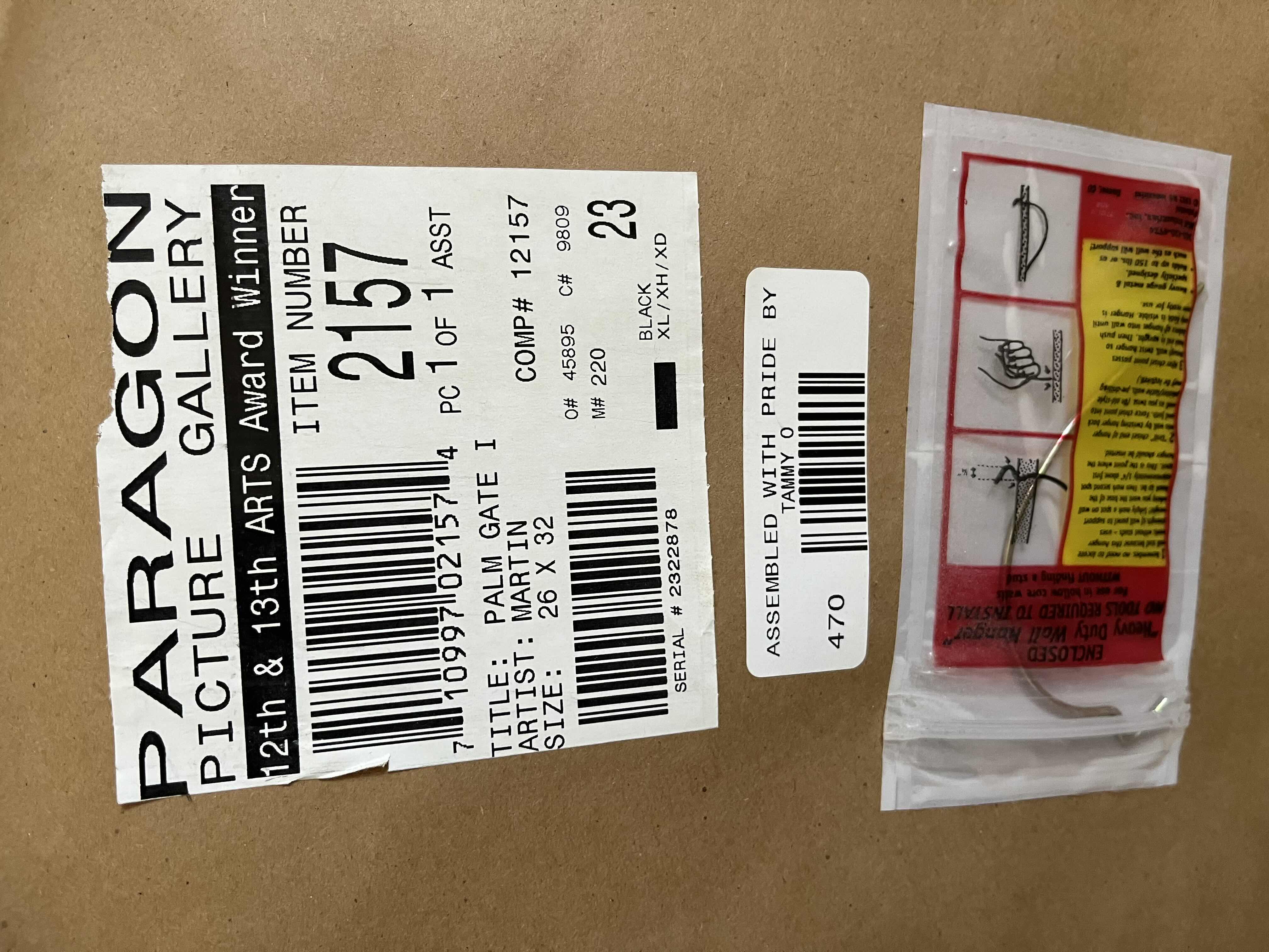 Photo 1 of PARAGON PALM GATE I BY VAN MARTIN FRAMED ARTWORK 26” X 32”