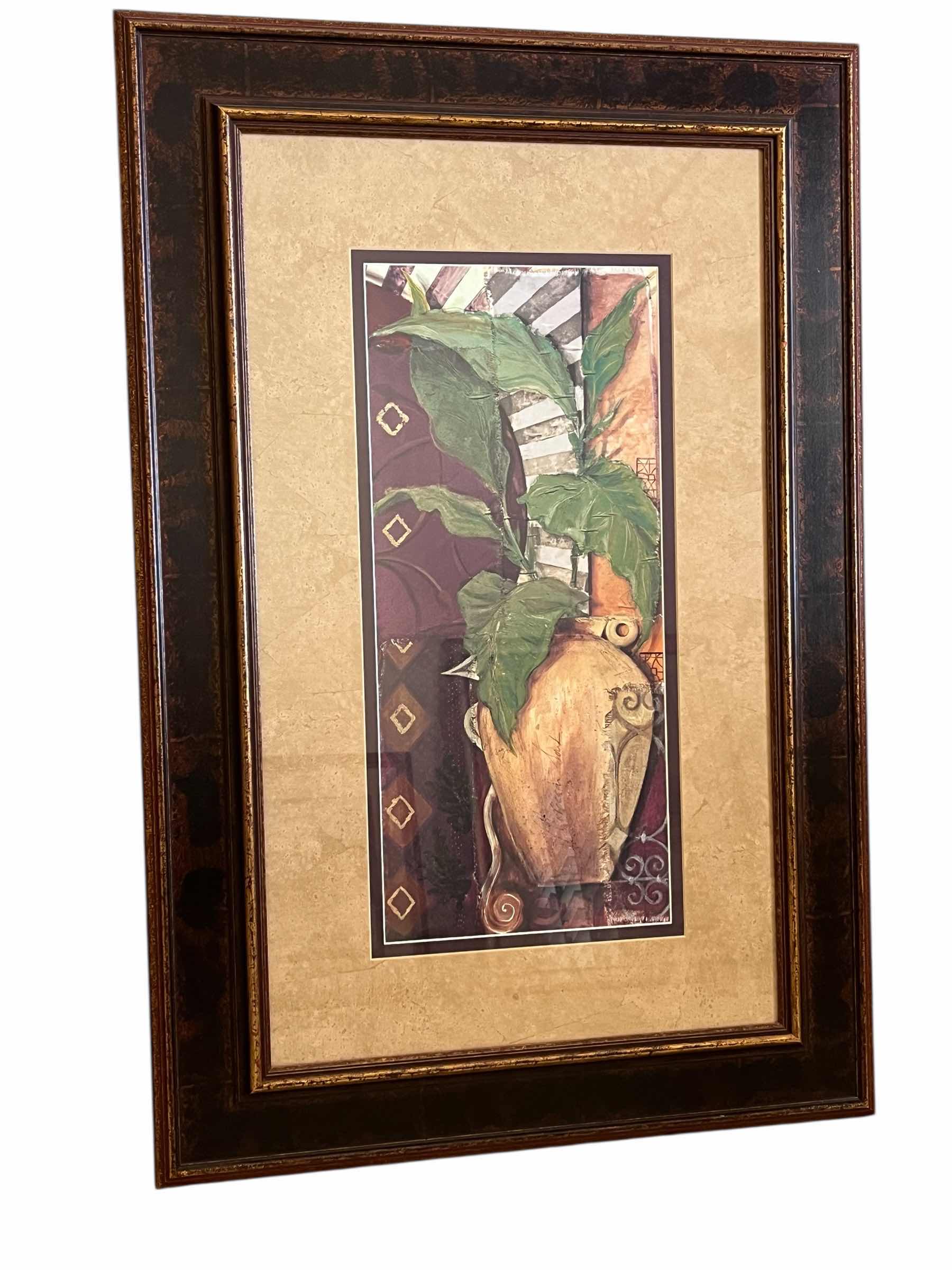 Photo 1 of MIXED MEDIA CASABLANCA VASE FRAMED ARTWORK 26” X 39”
