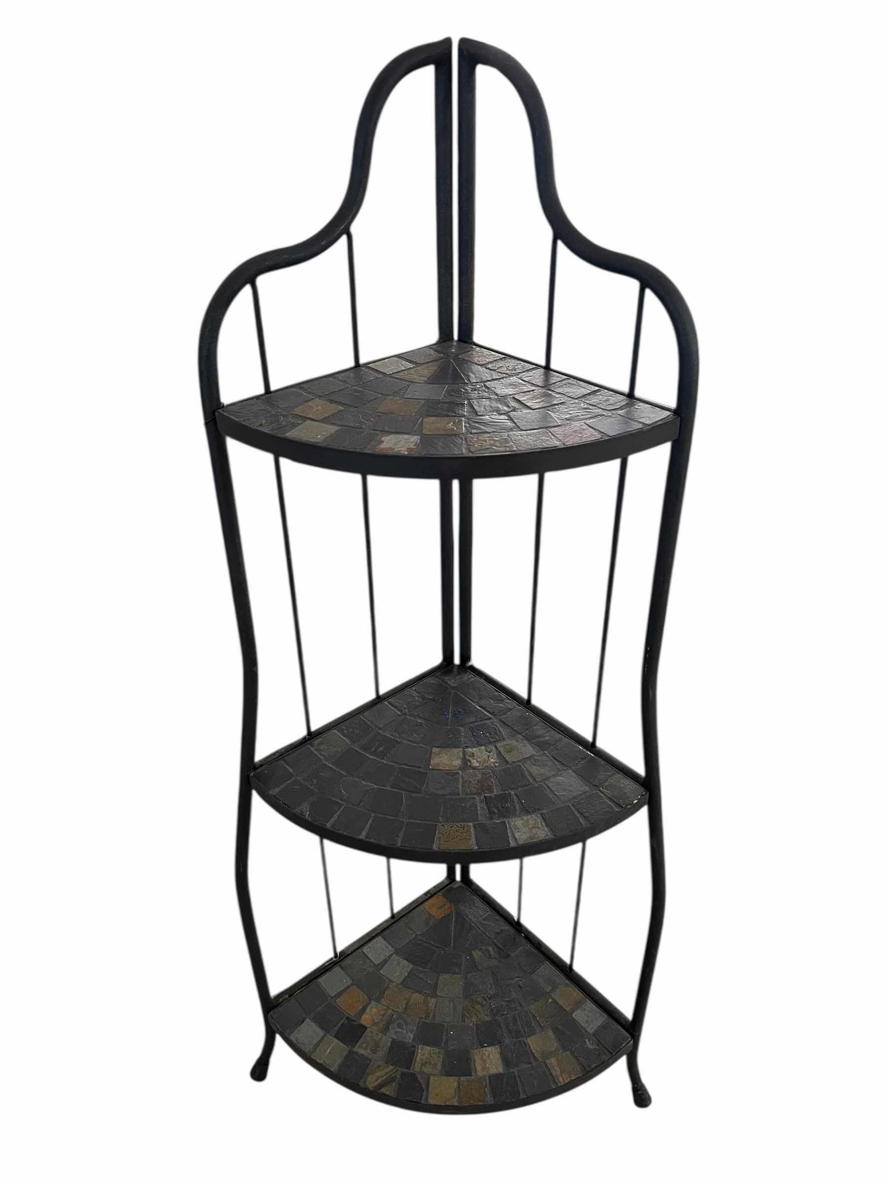 Photo 1 of PIER ONE IMPORTS 3 TIER MOSAIC TILE SHELF CORNER PLANTER STAND 15” X 12” H43”