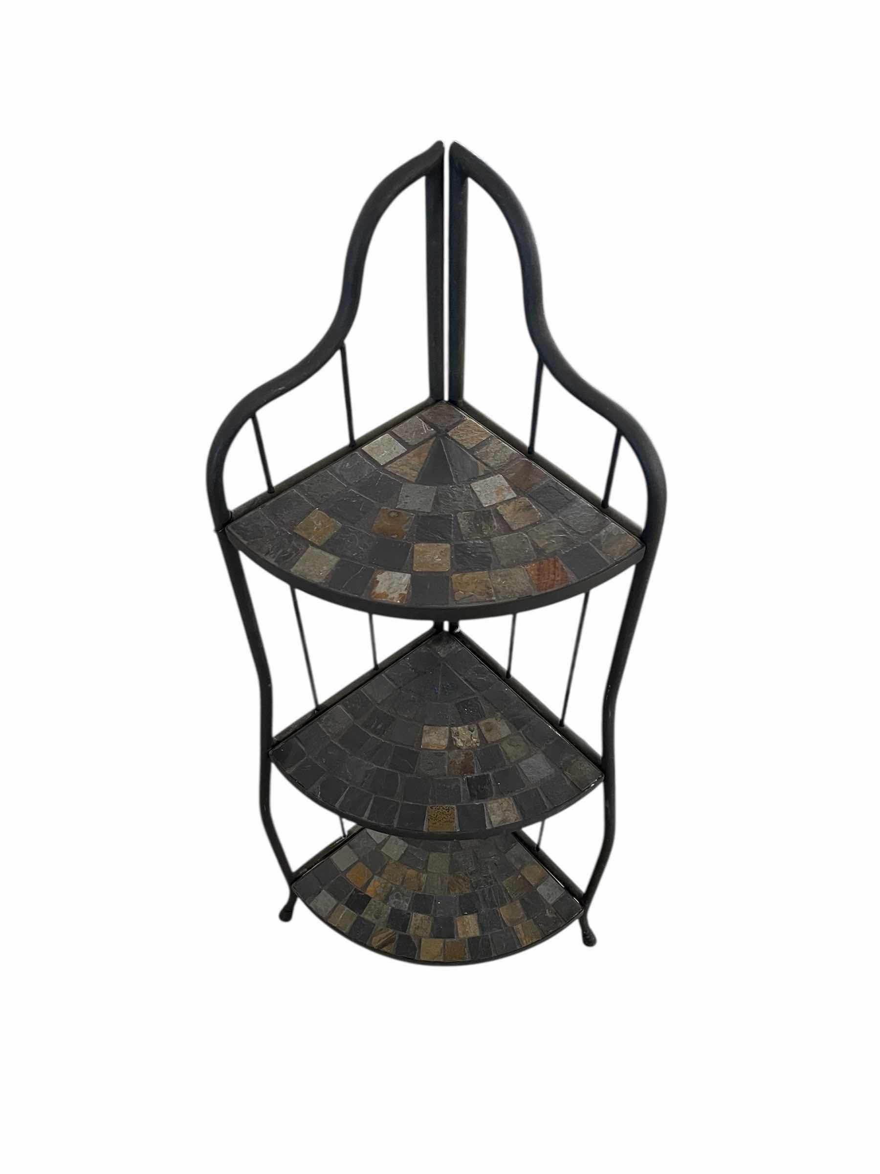 Photo 1 of PIER ONE IMPORTS 3 TIER MOSAIC TILE SHELF CORNER PLANTER STAND 15” X 12” H43”