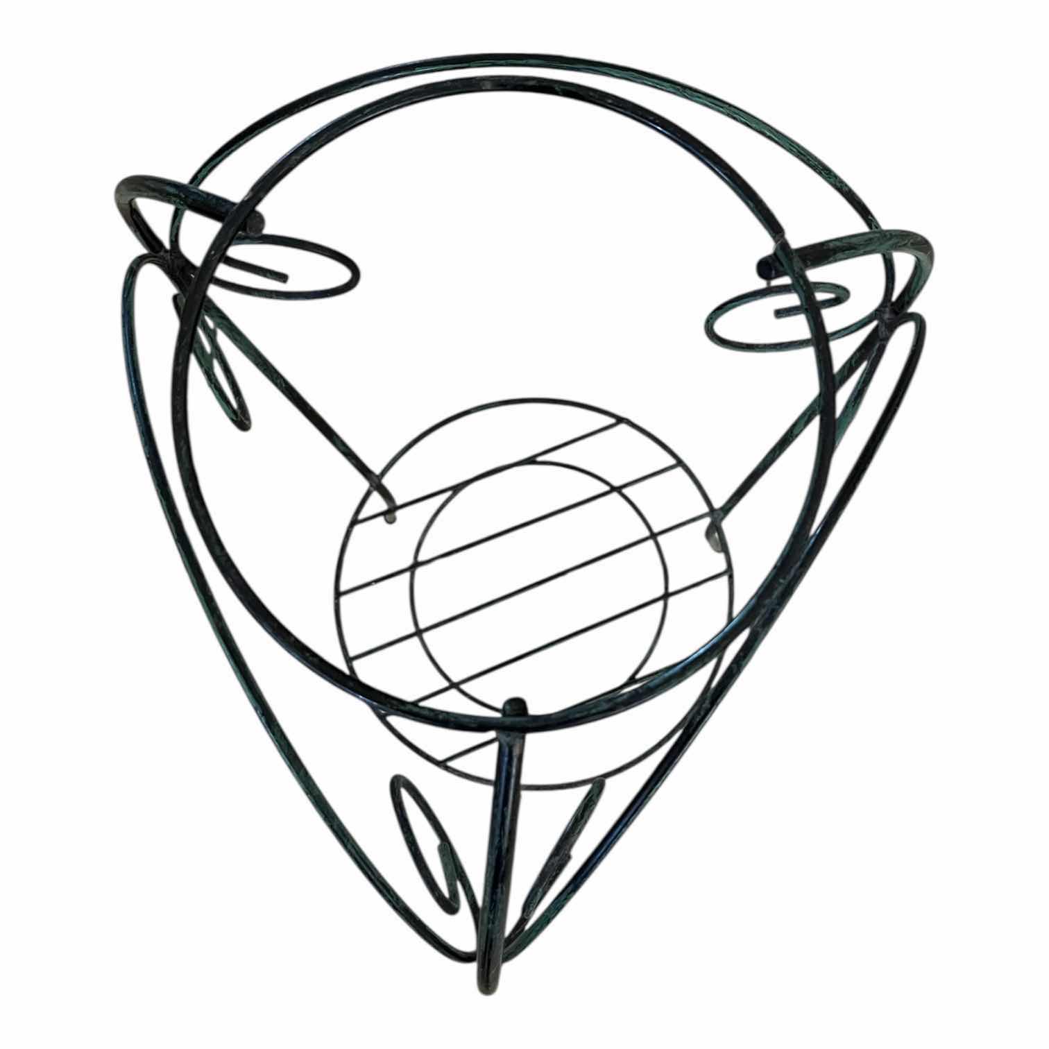 Photo 1 of TARNISHED GREEN FINISH WIRE PLANTER STAND 13” X 25.5”