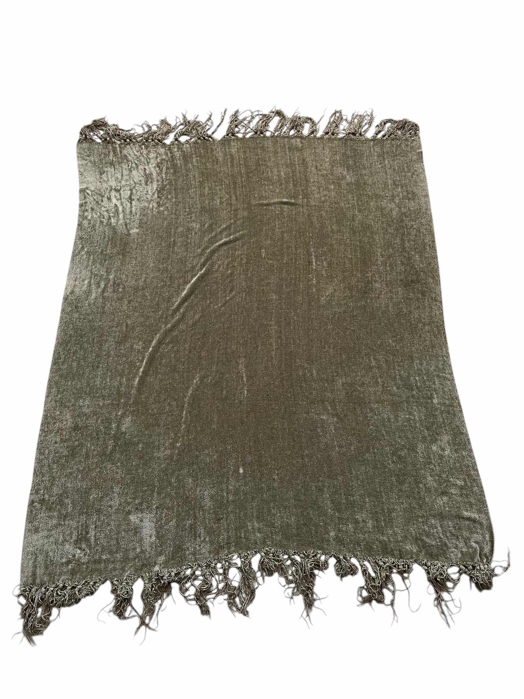 Photo 1 of KAS AUSTRALIA GREEN THROW BLANKET 48” X 60”