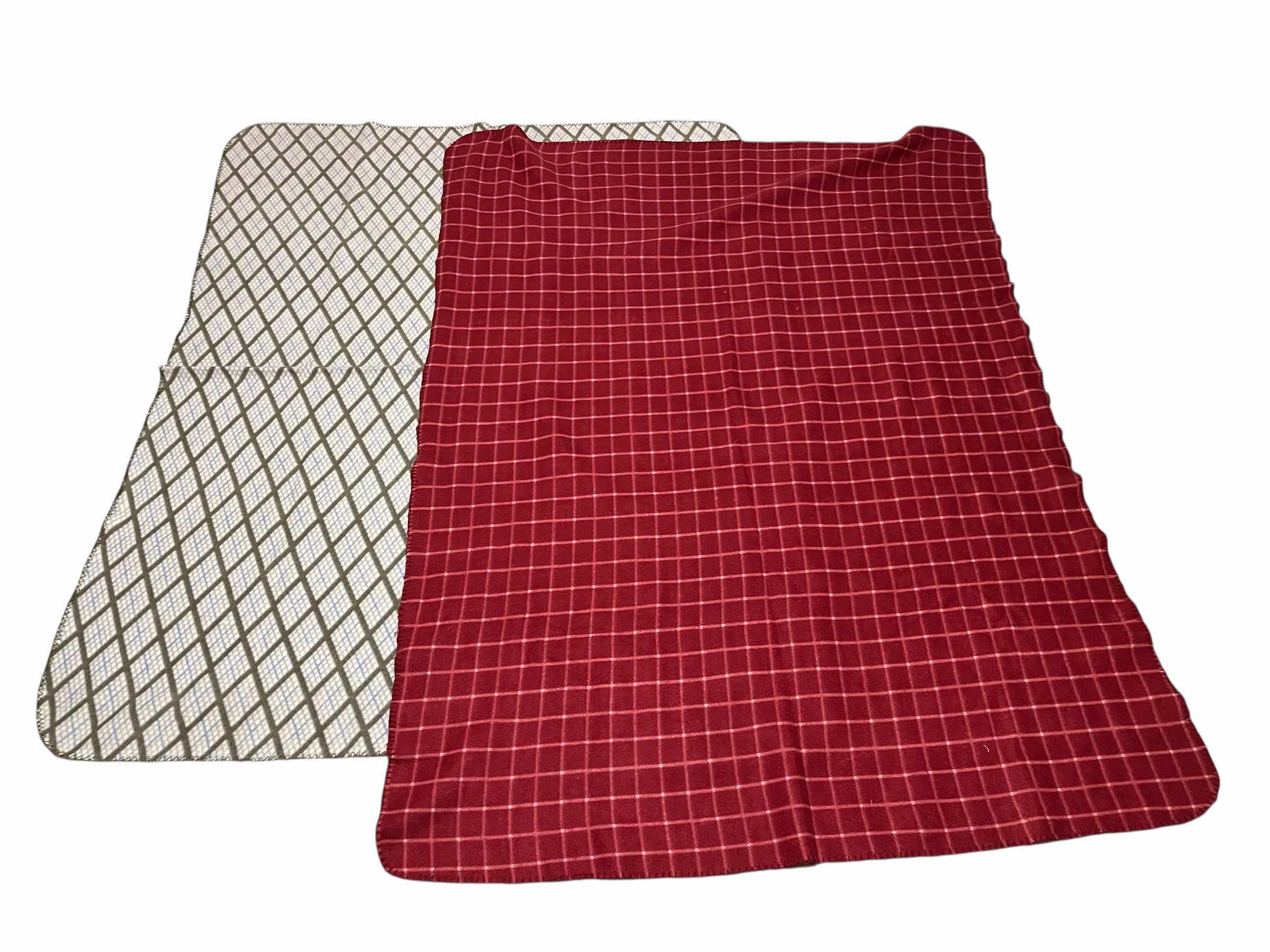 Photo 1 of PLAID FLEECE THROW BLANKETS (2) 48” X 62”