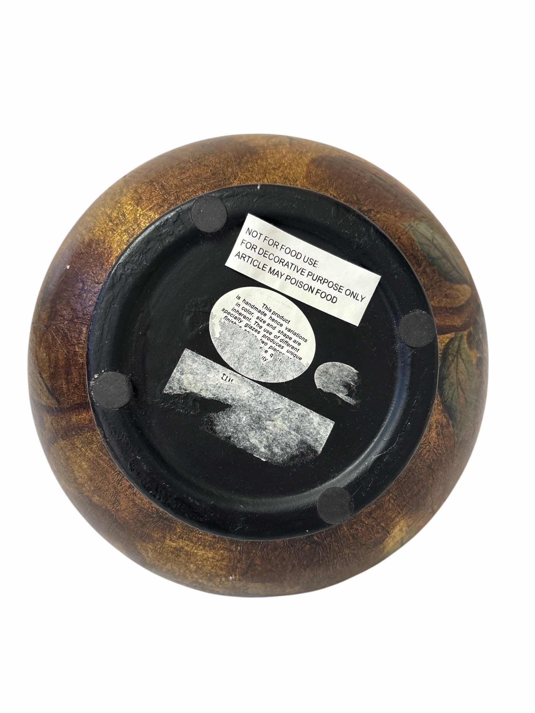 Photo 1 of HANDMADE HAND PAINTED BRONZE FINISH VASE H8”