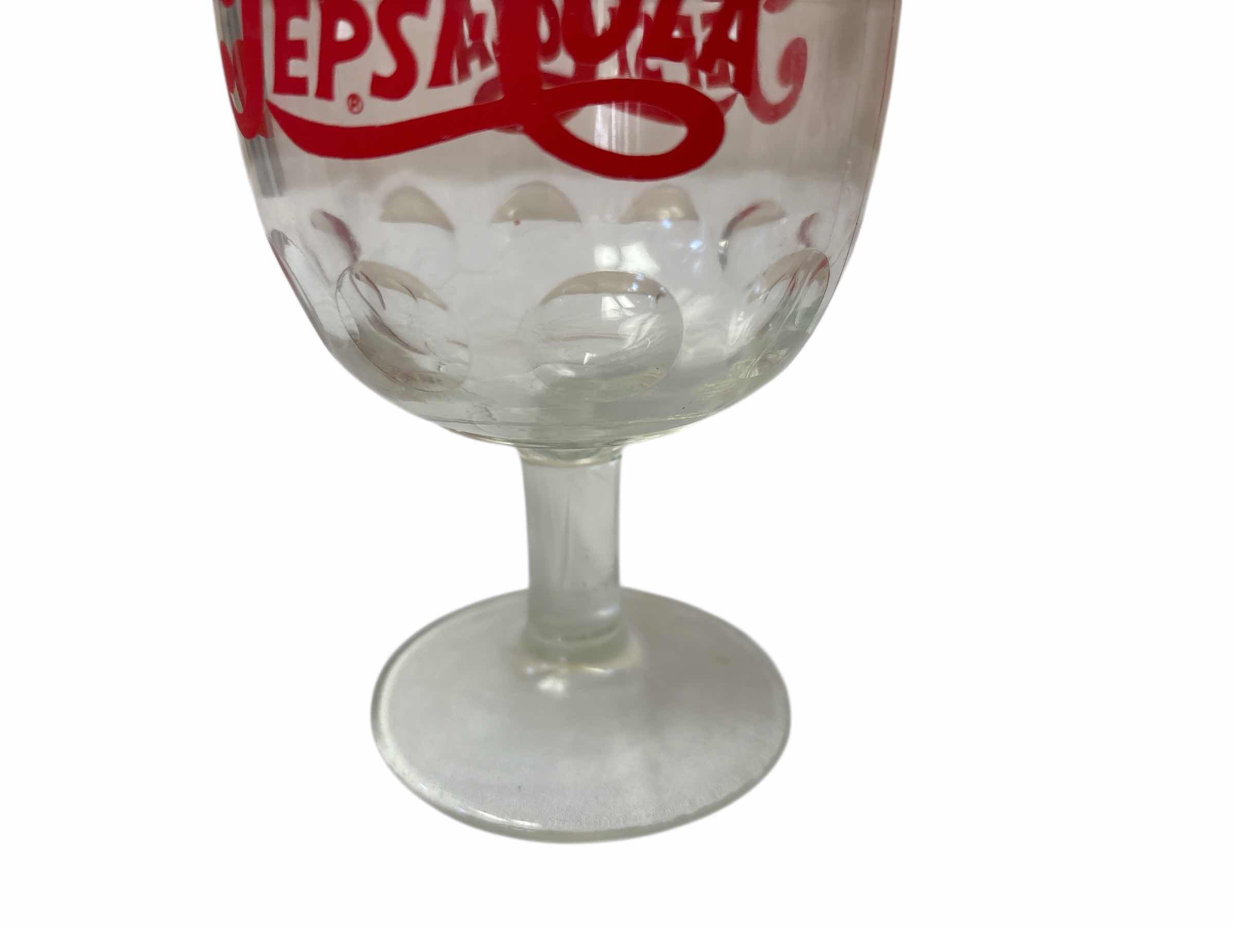 Photo 1 of VINTAGE PEPSI COLA THUMBPRINT GOBLET GLAS