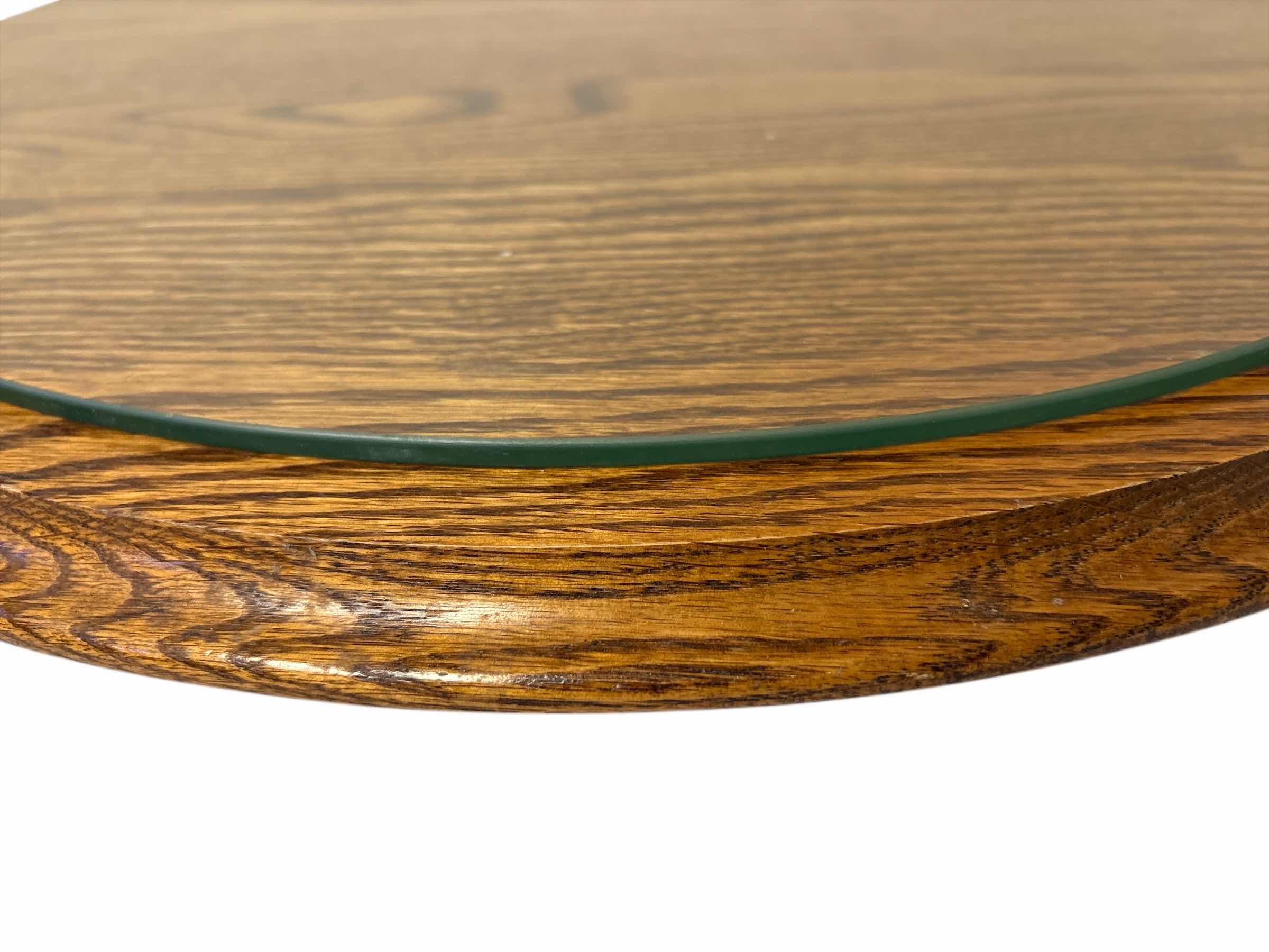 Photo 1 of WOOD LAZY SUSAN W GLASS TOP 22”