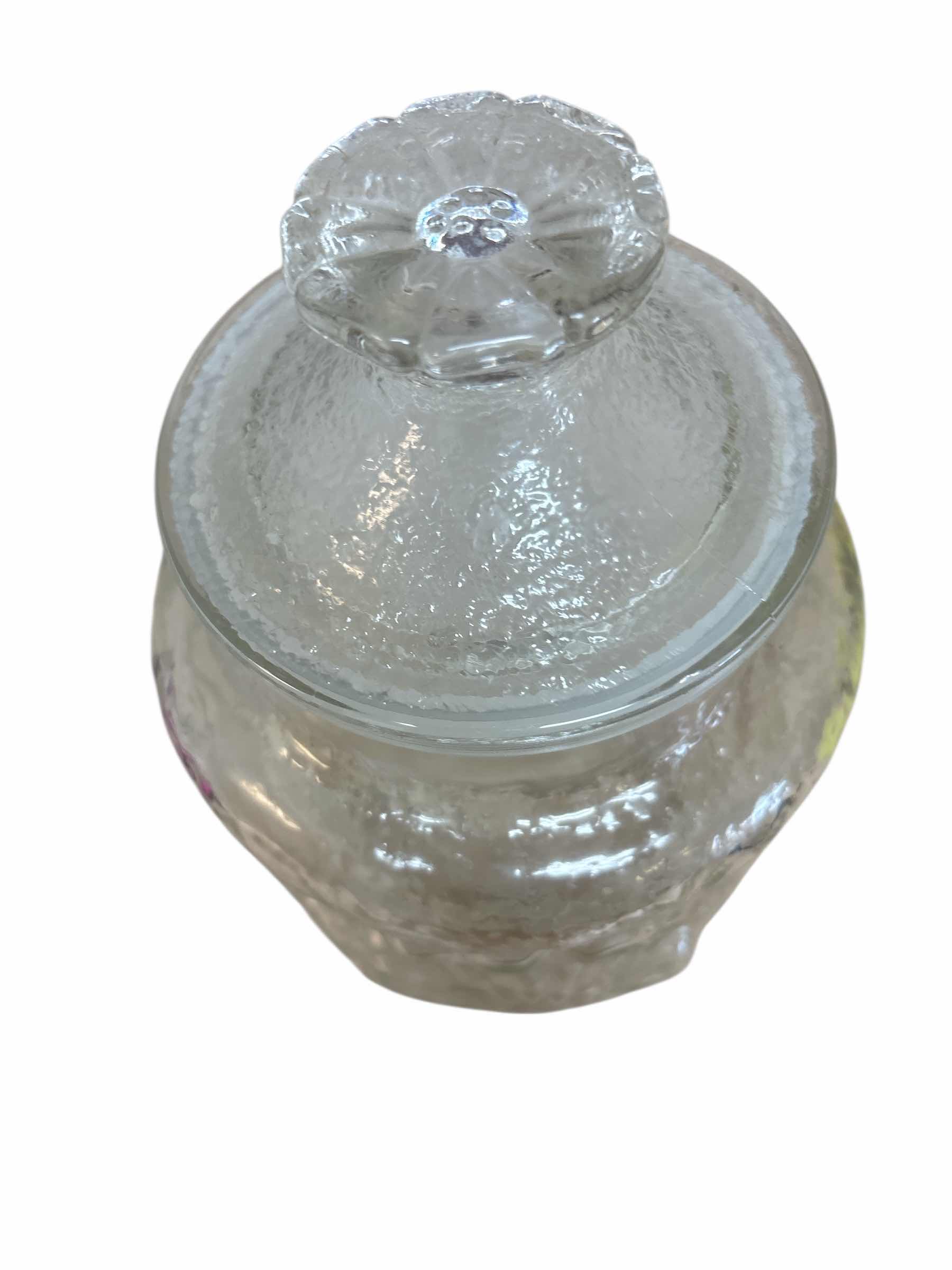 Photo 1 of VINTAGE CLEAR GLASS JARS (2)PCS H9.5”