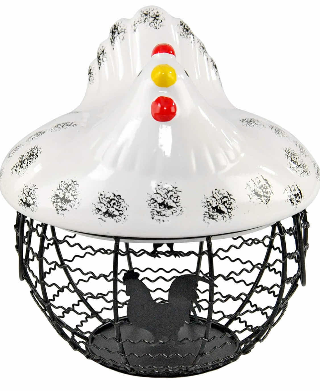 Photo 1 of NEW PALLET OF HOME-X CHICKEN EGG BASKET CERAMIC AND IRON DECORATIVE BASKET (13 CASES/4 PER CASE) READ NOTES