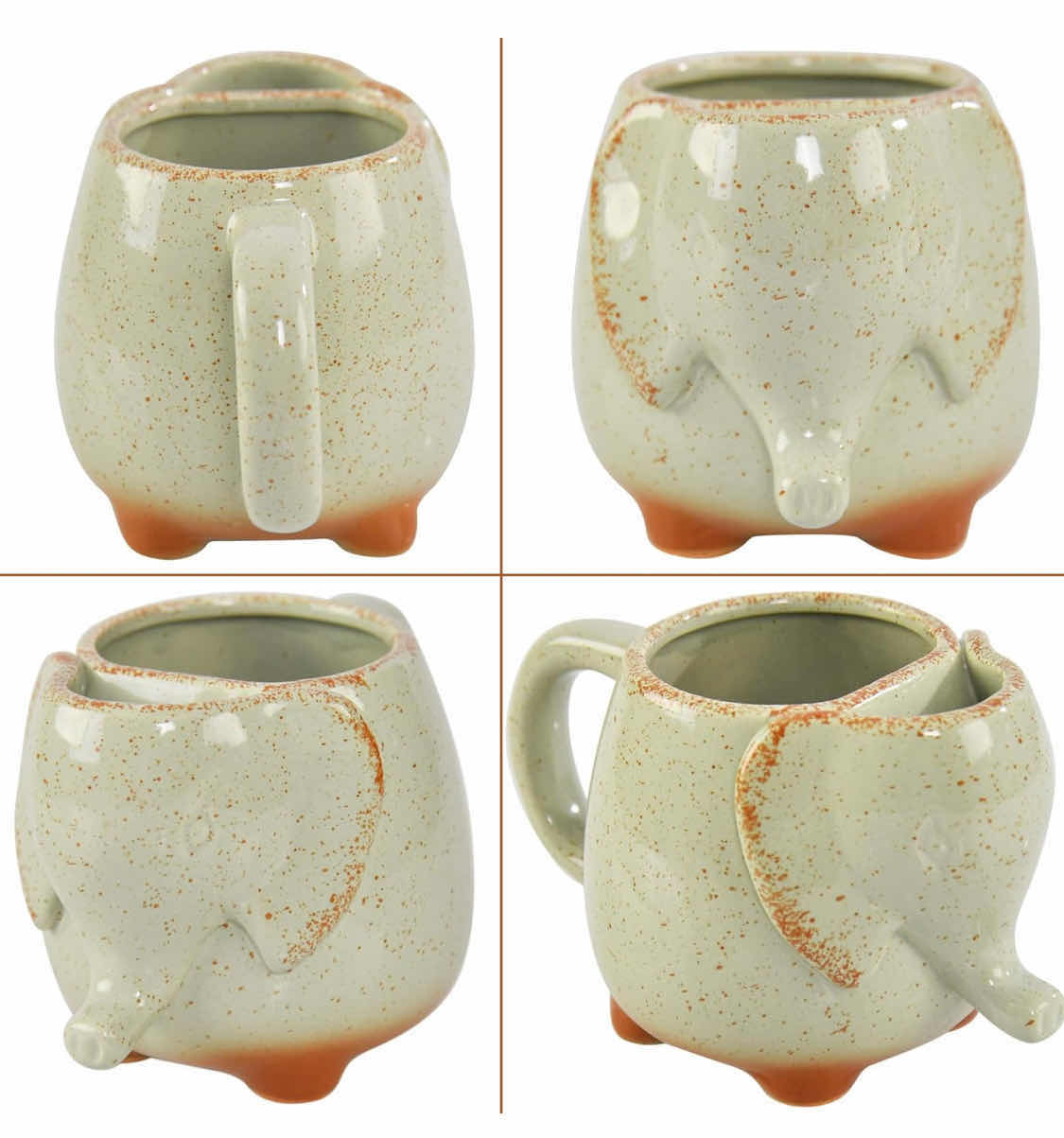 Photo 1 of NEW PALLET OF HOME-X ELEPHANT MUG WITH TEA BAG HOLDER, 16 OUNCES, WEATHERED GREEN (11 CASES/24 PER CASE)