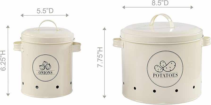 Photo 1 of NEW PALLET OF HOME-X CANISTER SET FOR KITCHEN COUNTER POTATO AND ONION STORAGE CONTAINERS SOFT WHITE (11 CASES/4 PER CASE) READ NOTES