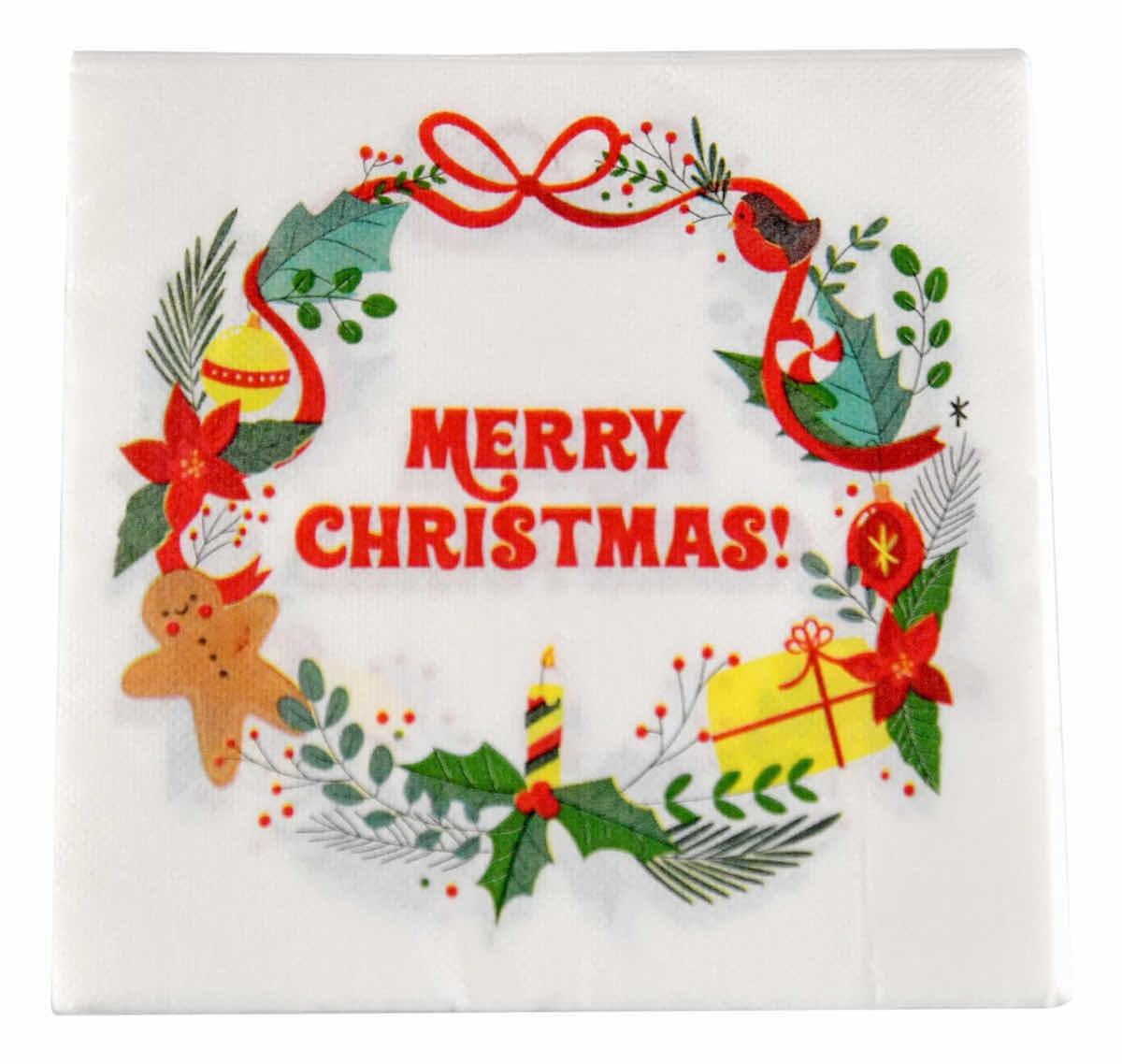 Photo 1 of CASE OF HOME-X MERRY CHRISTMAS WHITE HOLLY WREATH (75 SETS/48PCS PER SET/3600 TOTAL) READ NOTES