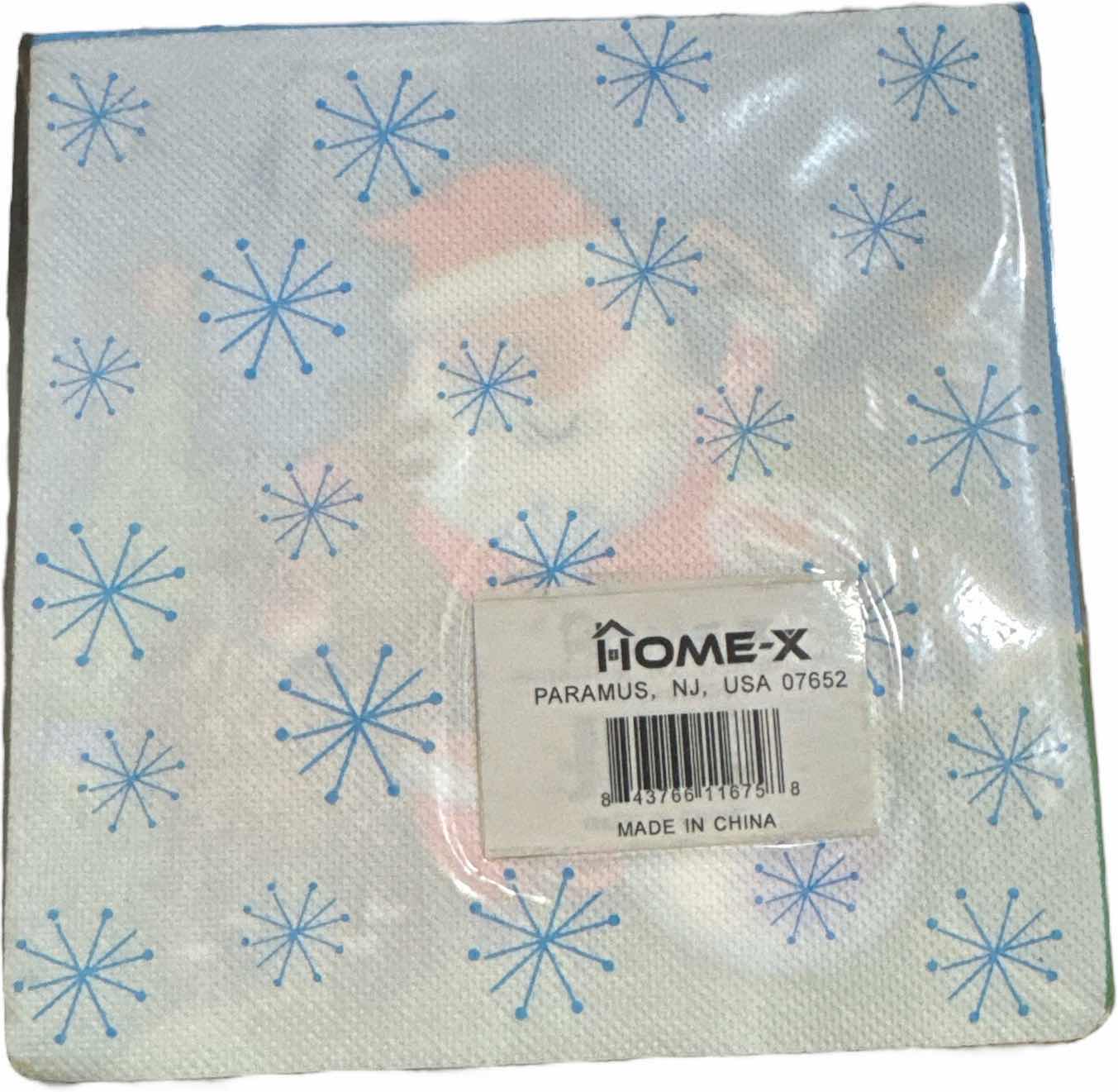 Photo 1 of CASE OF HOME-X SANTA CLAUSE SNOWMAN AND REINDEER PAPER NAPKINS 6.5” (75 SETS/48PCS PER SET/3600 TOTAL) READ NOTES
