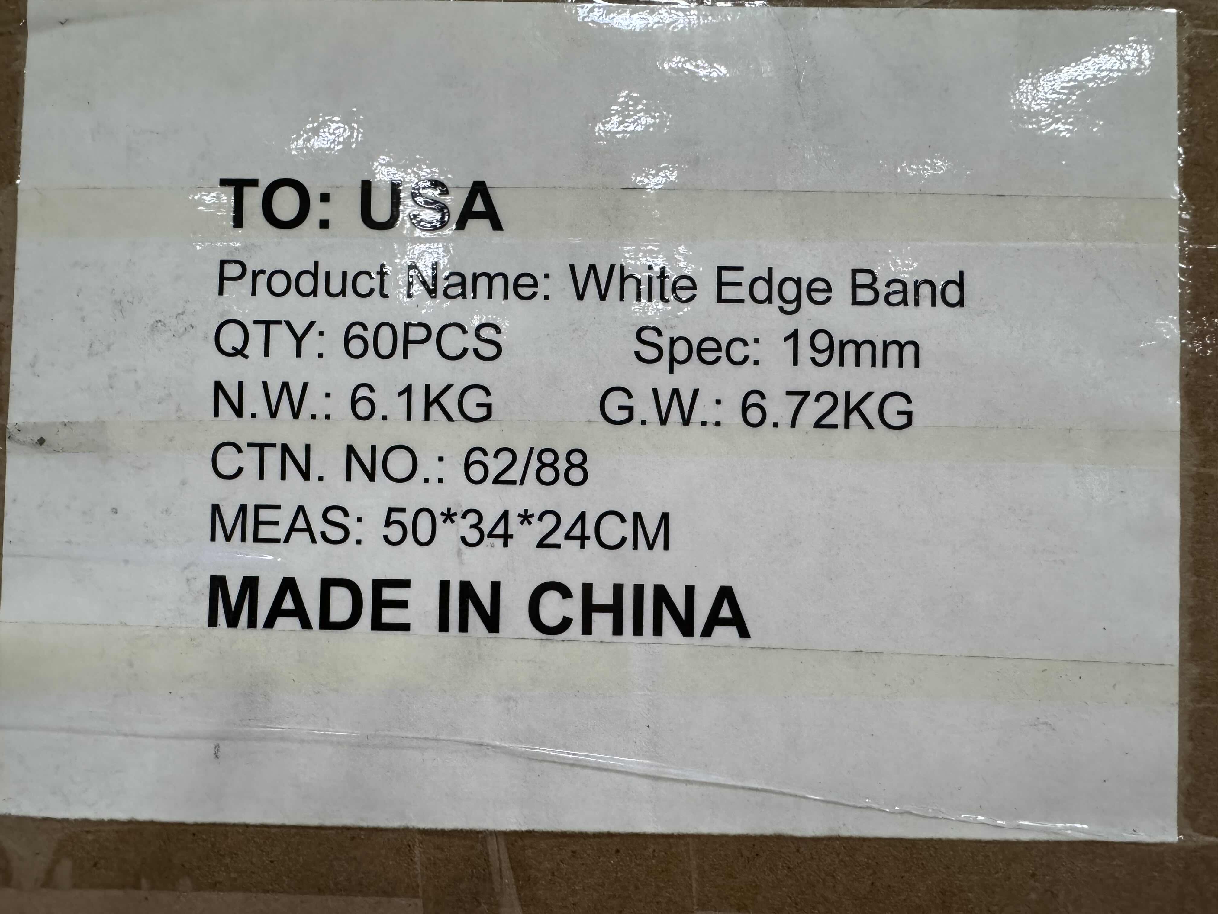 Photo 1 of NEW PALLET OF DOVETAIL BIRCH EDGE BANDING WHITE VENEER TAPE PRE-GLUED FOR COUNTERTOP EDGING 25FT 3/4IN (5 CASES/60 PER CASE)