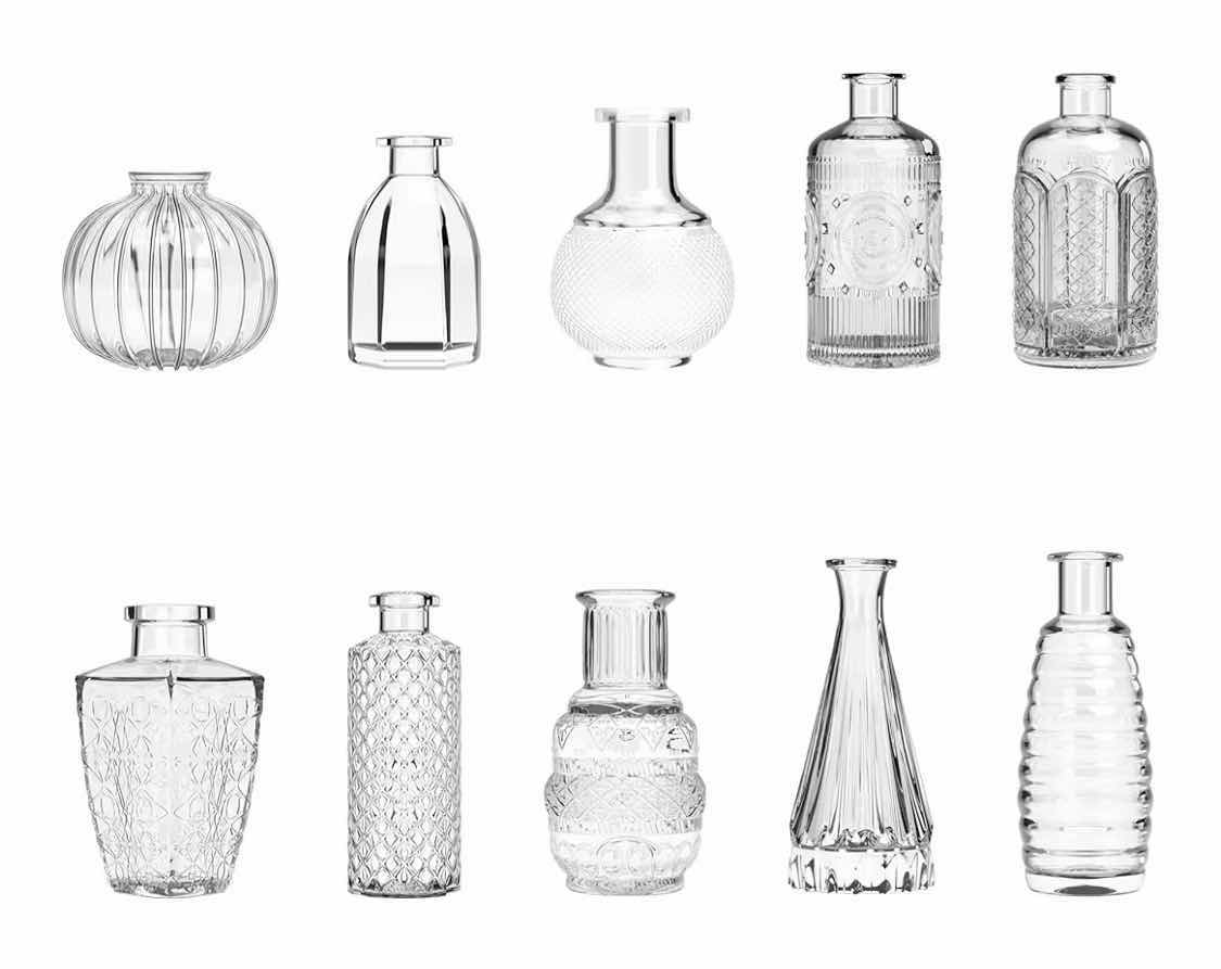 Photo 1 of NEW CASE OF ADORA SMALL BUD GLASS VASES SET OF 10 (4PCS PER CASE)