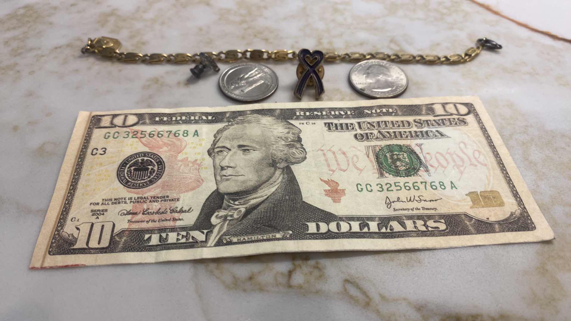 Photo 1 of $10 BILL AND BROKEN COSTUME JEWELRY